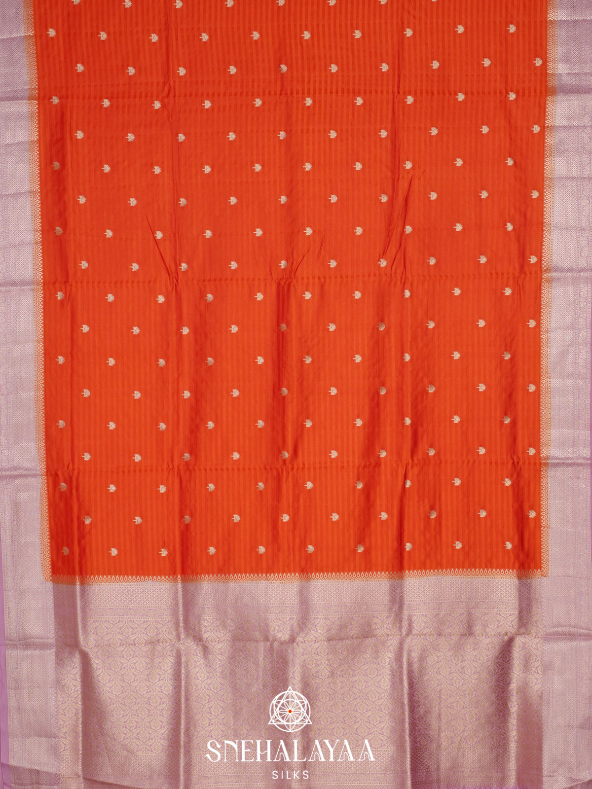 Orange Banaras Silk Saree