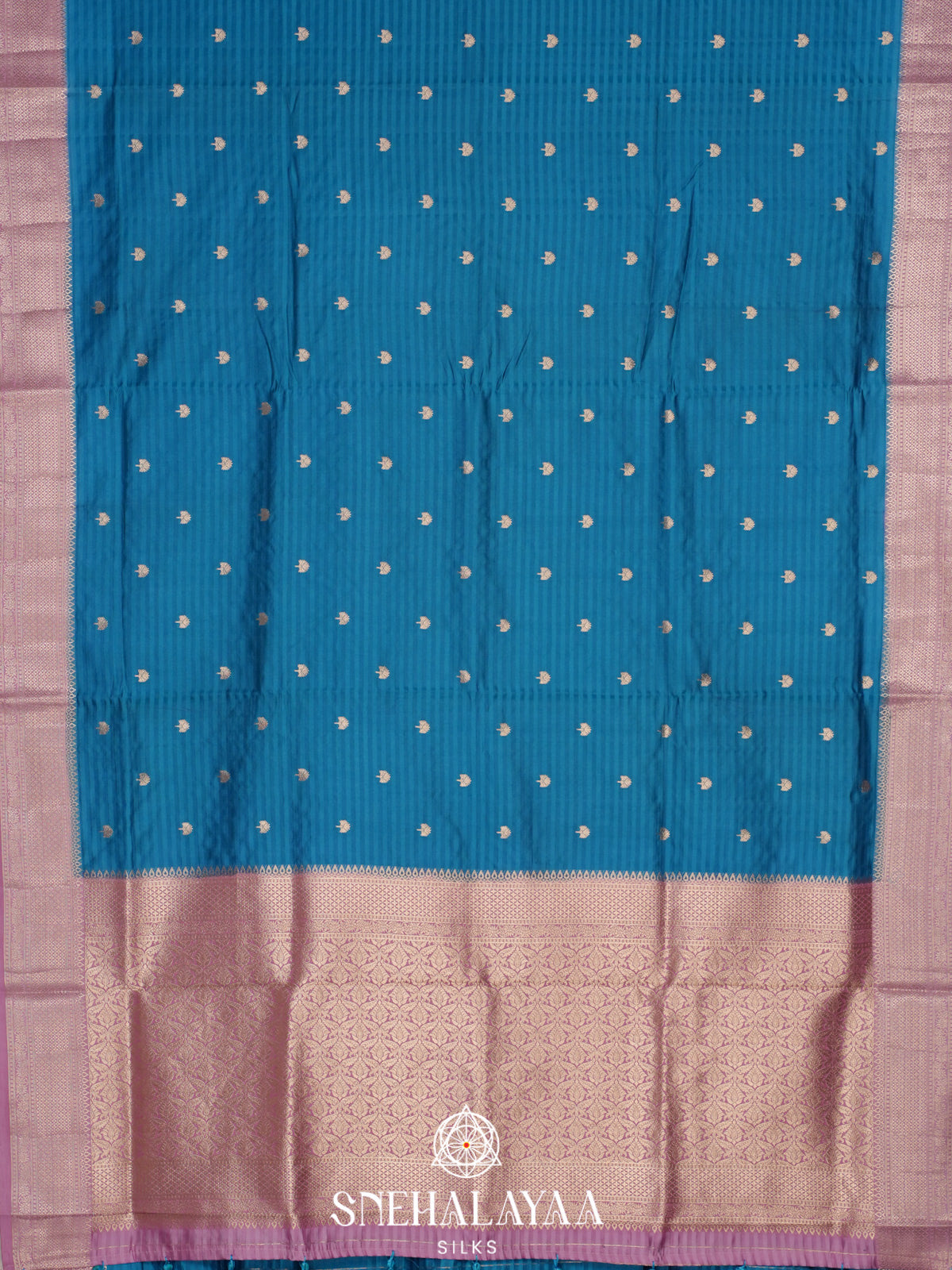 Peacock Blue Banaras Silk Saree