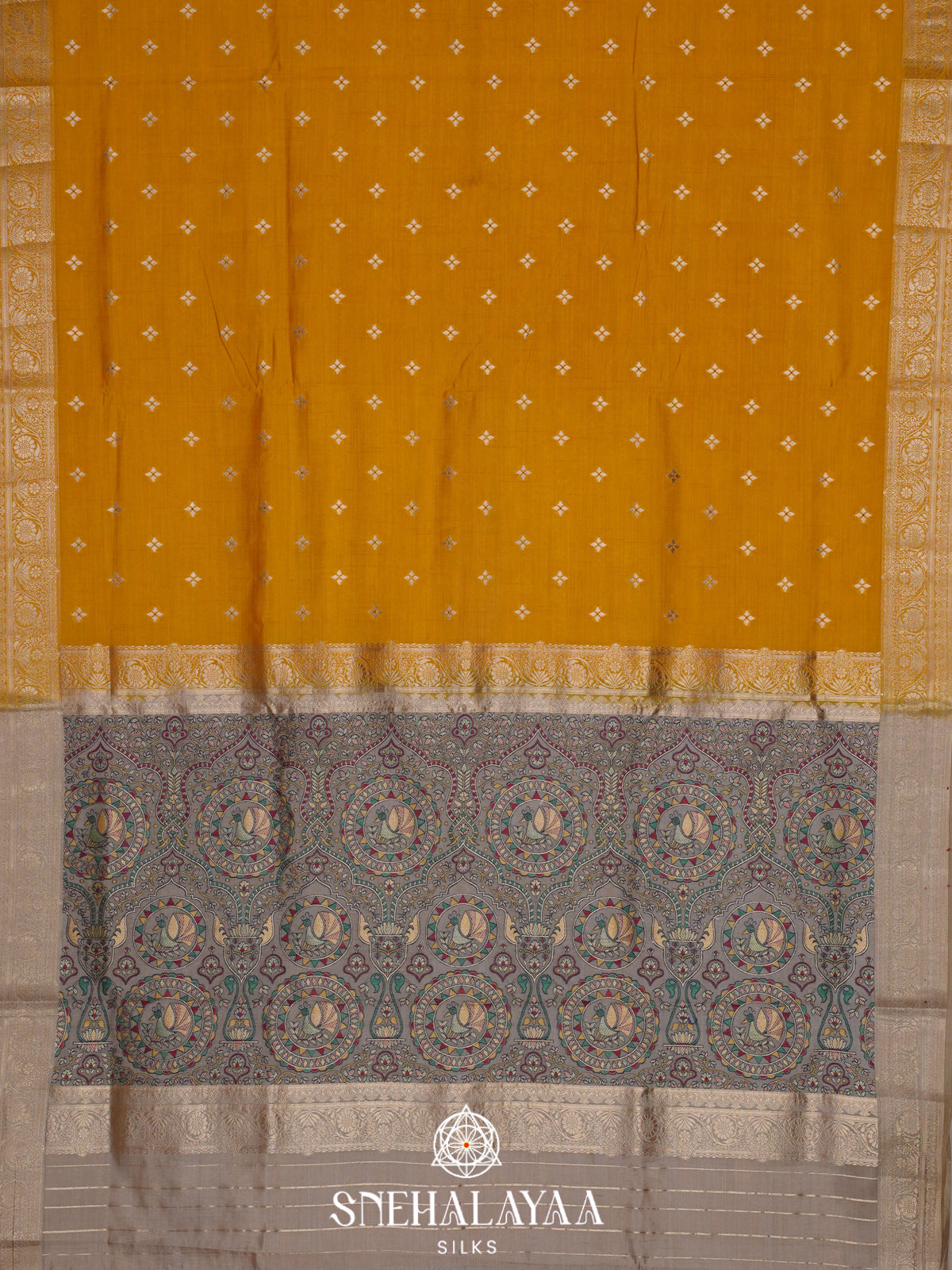 Yellow Banaras Silk Saree