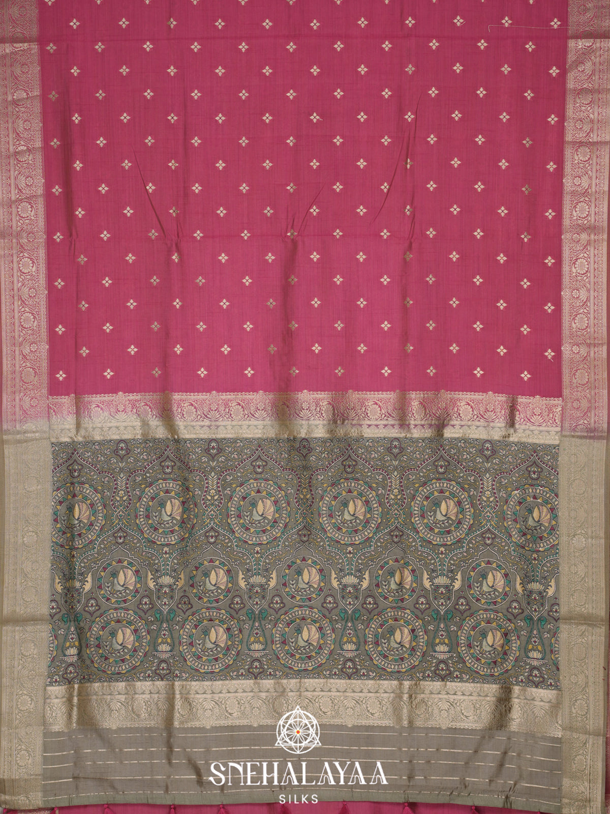 Pink Banaras Silk Saree