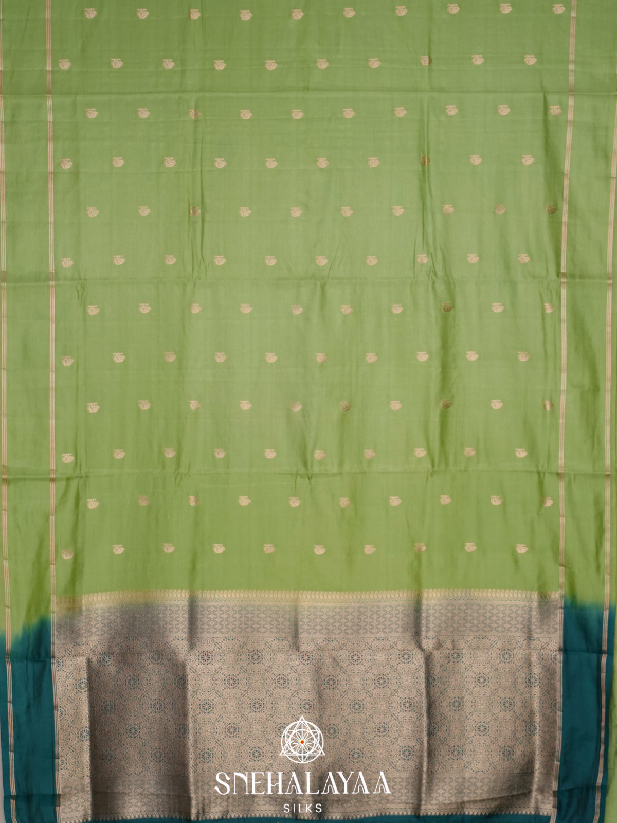 Pistachio Green Banaras Silk Saree