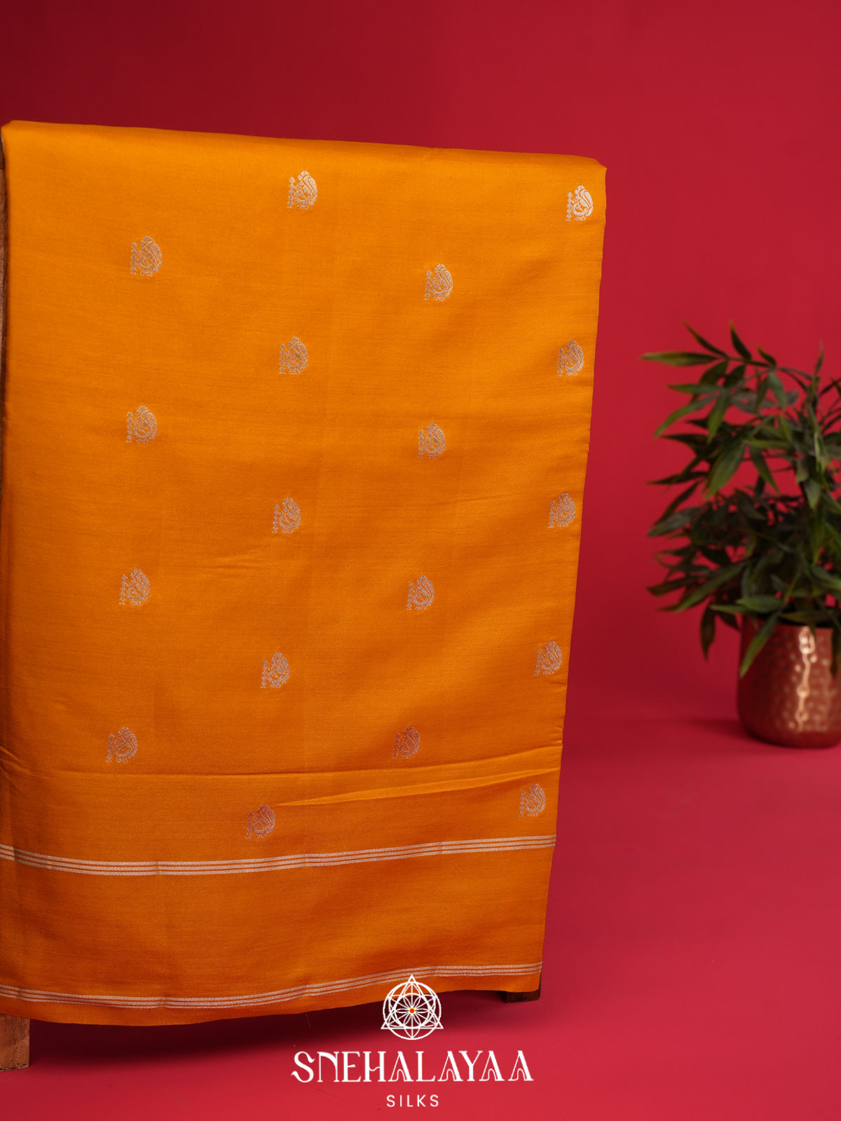 Mustard Yellow Banaras Silk Saree