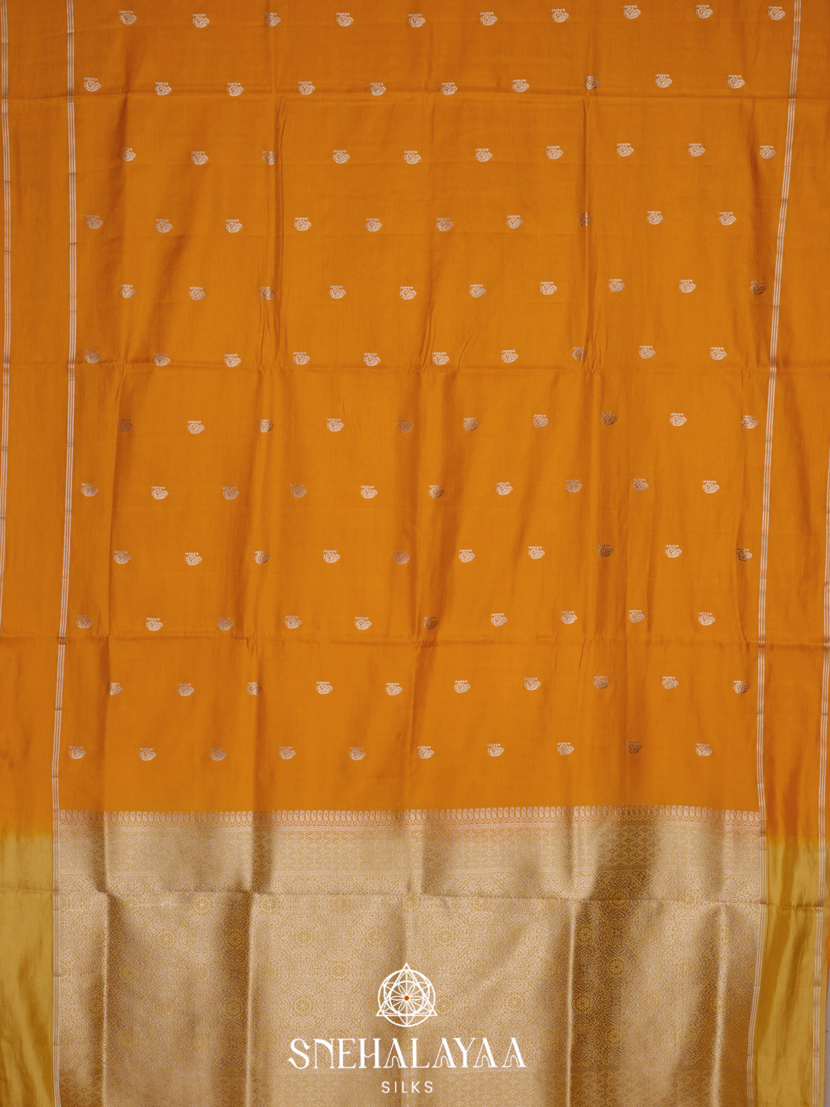 Mustard Yellow Banaras Silk Saree