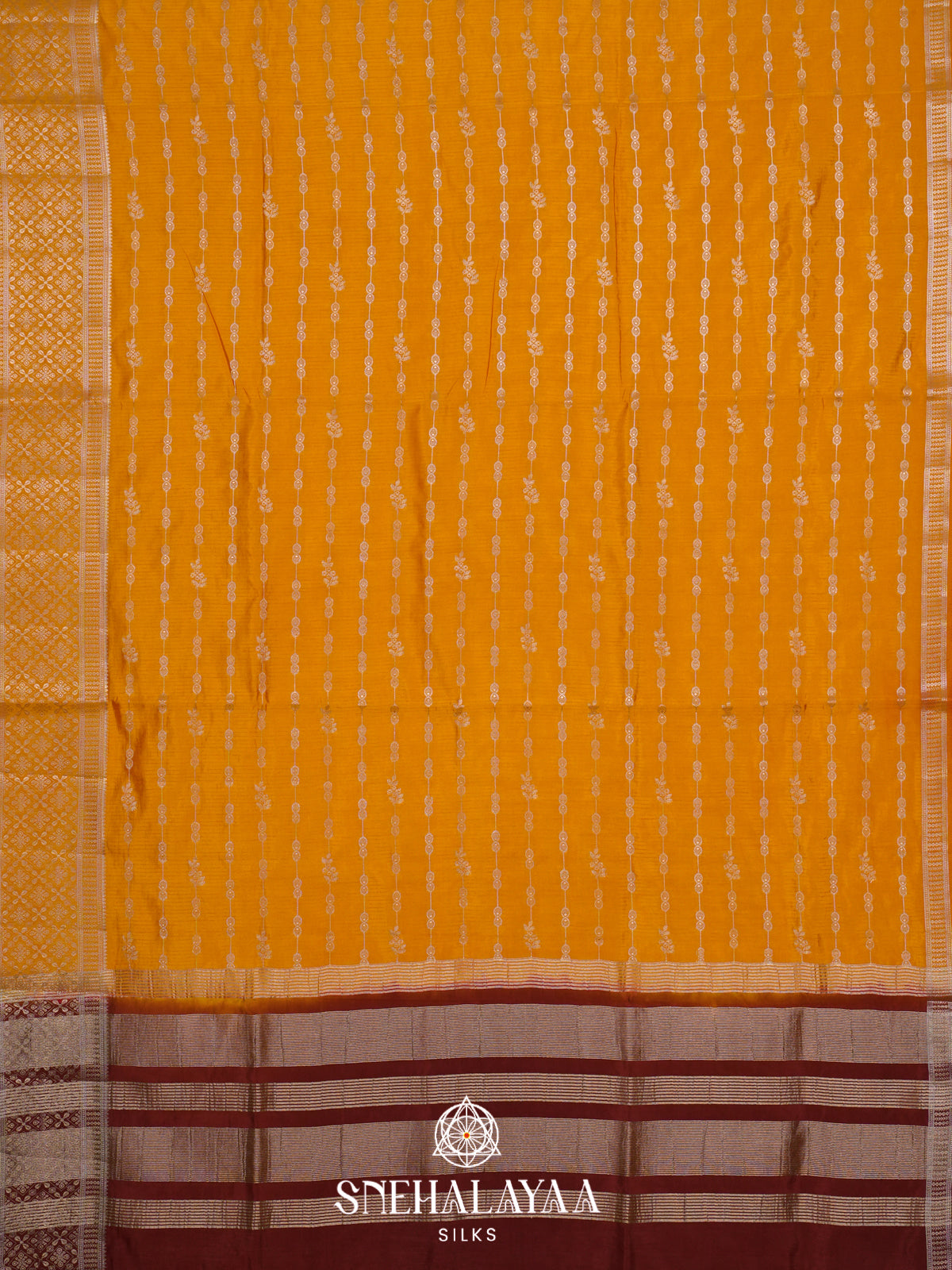 Mango Yellow Raw Silk Saree