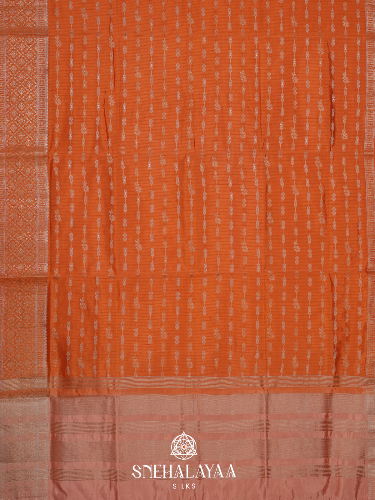 Orange Raw Silk Saree