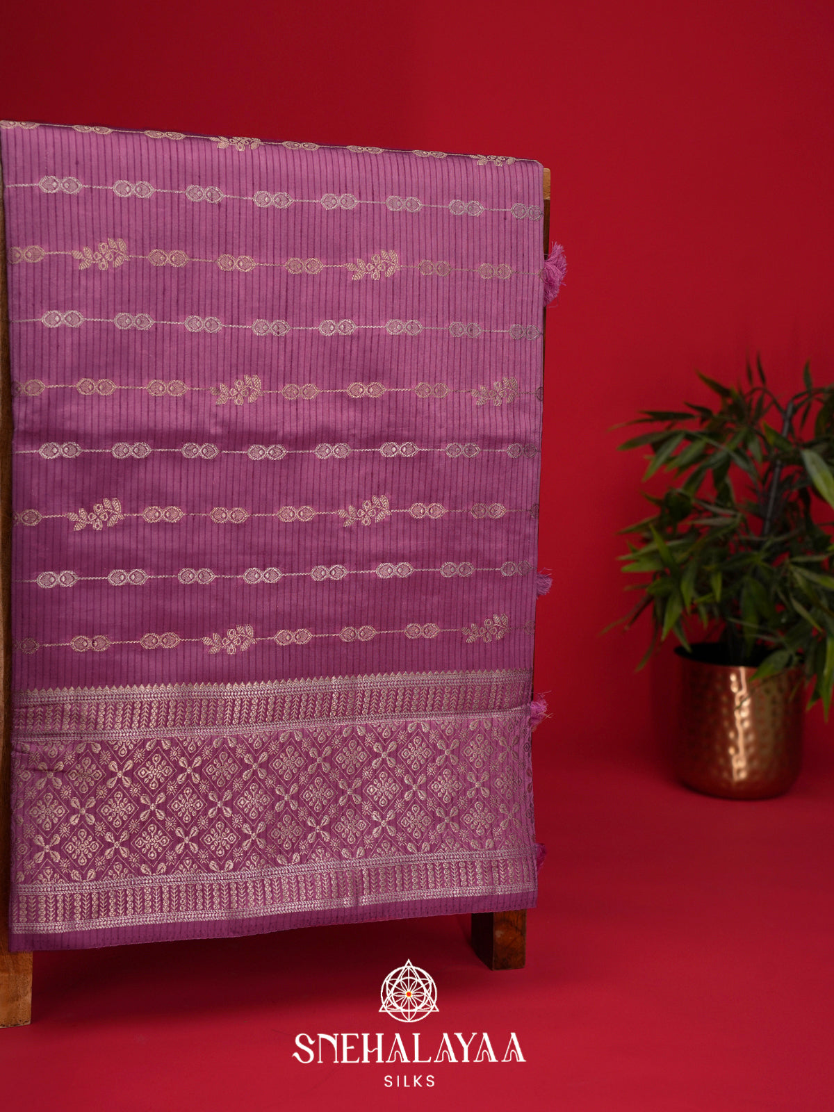 Plum Raw Silk Saree