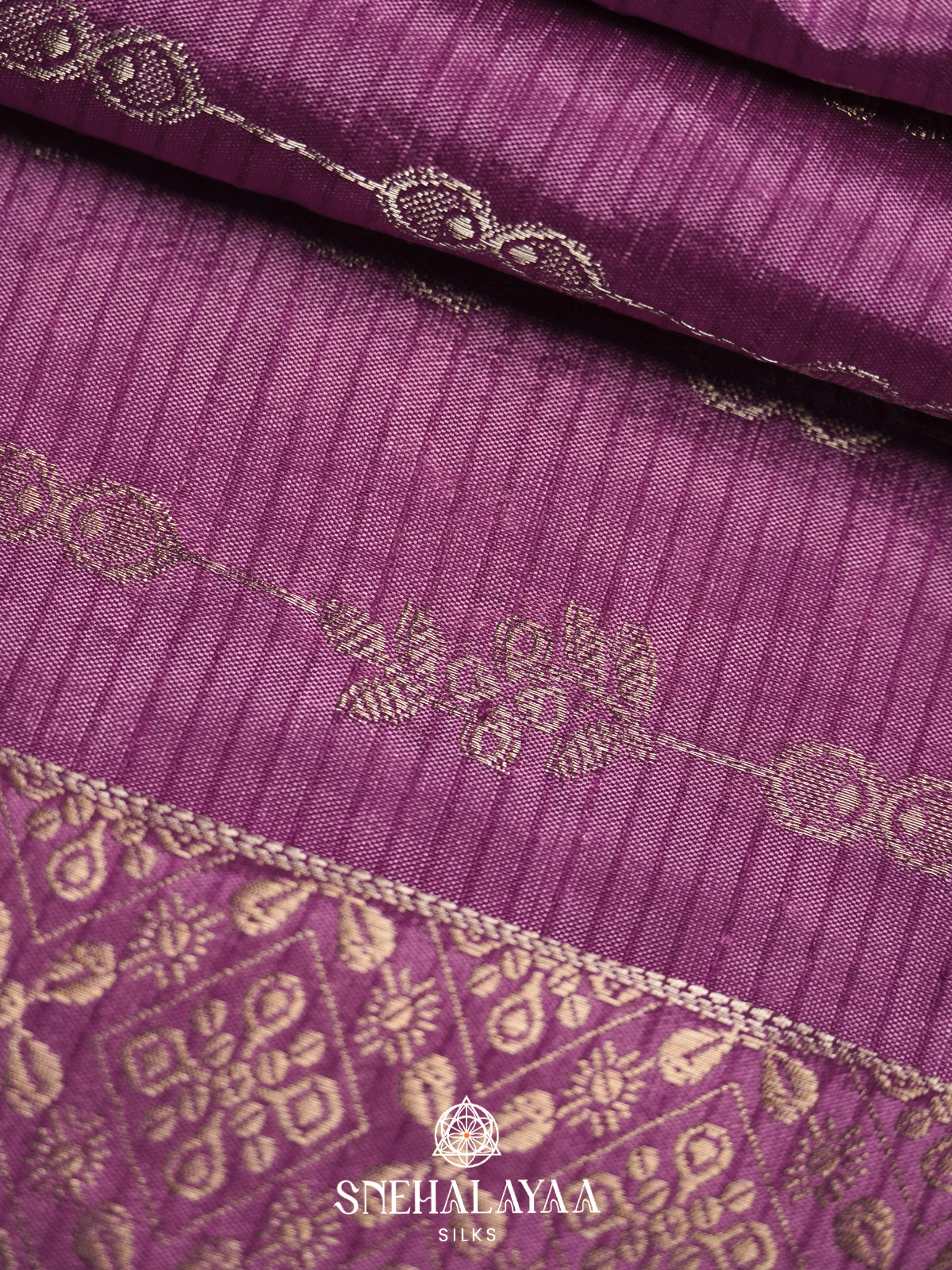 Plum Raw Silk Saree
