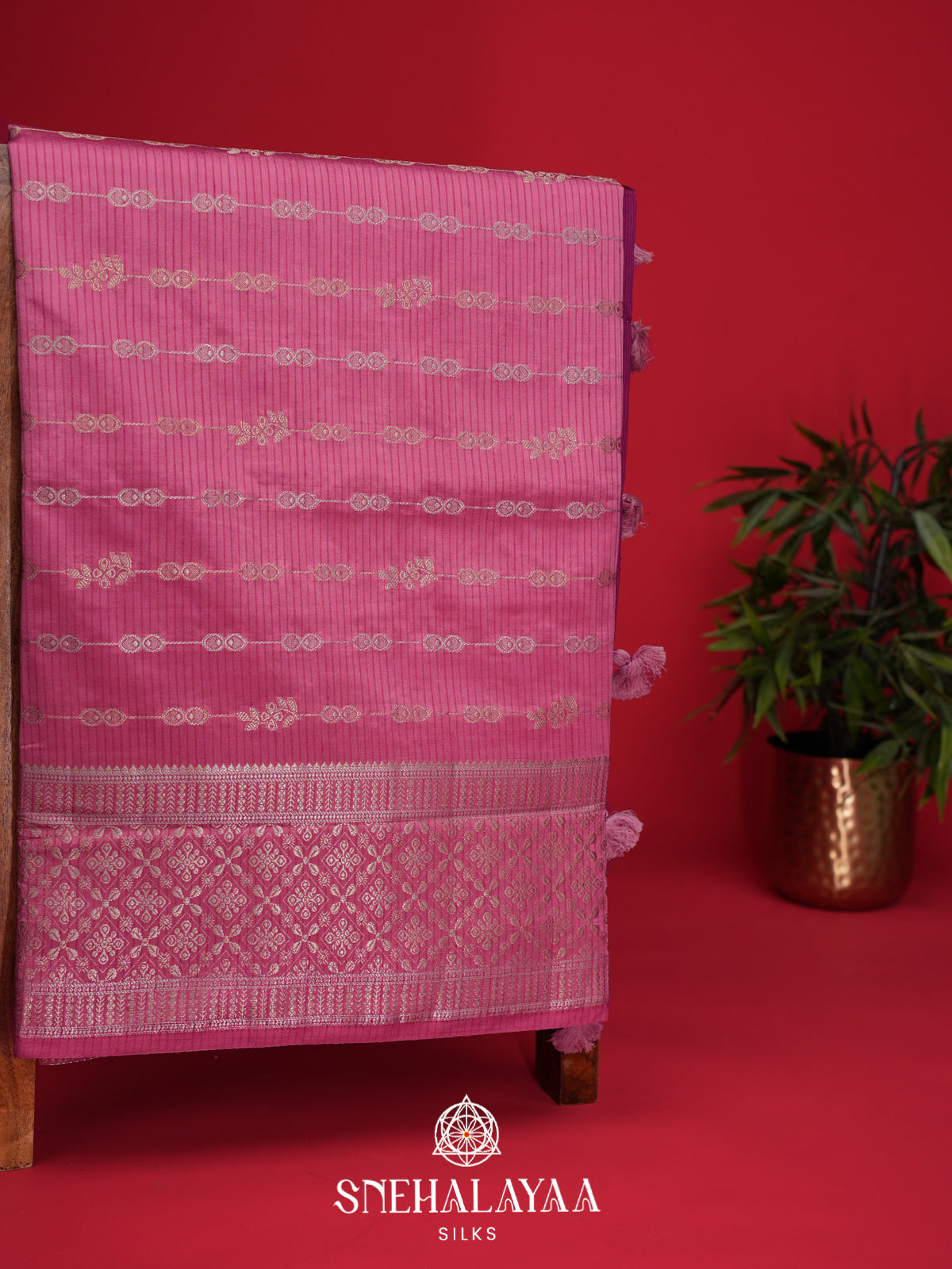 Pink Raw Silk Saree