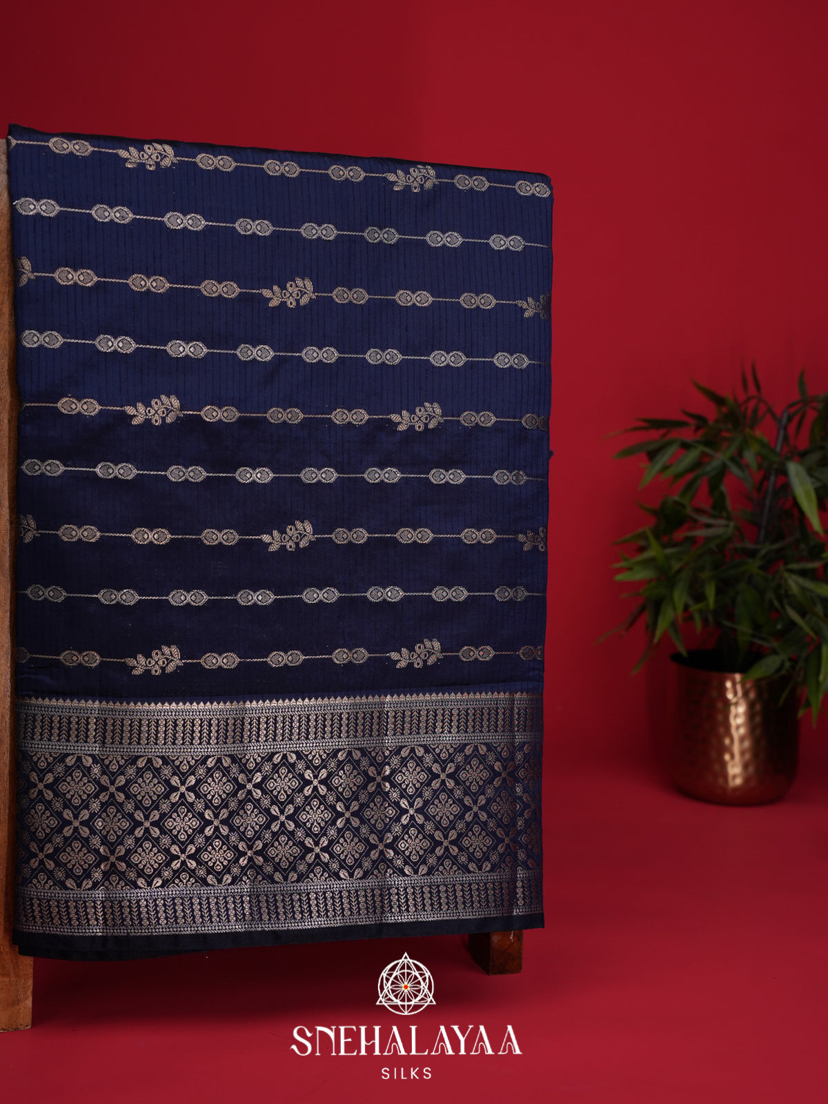 Midnight Blue Raw Silk Saree