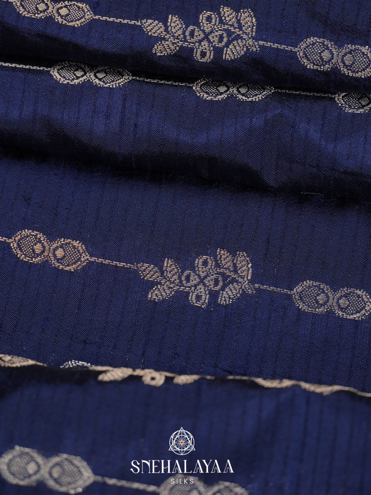 Midnight Blue Raw Silk Saree