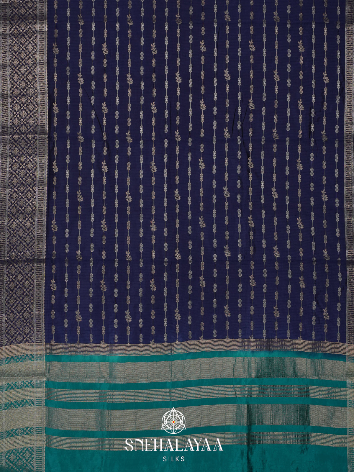 Midnight Blue Raw Silk Saree