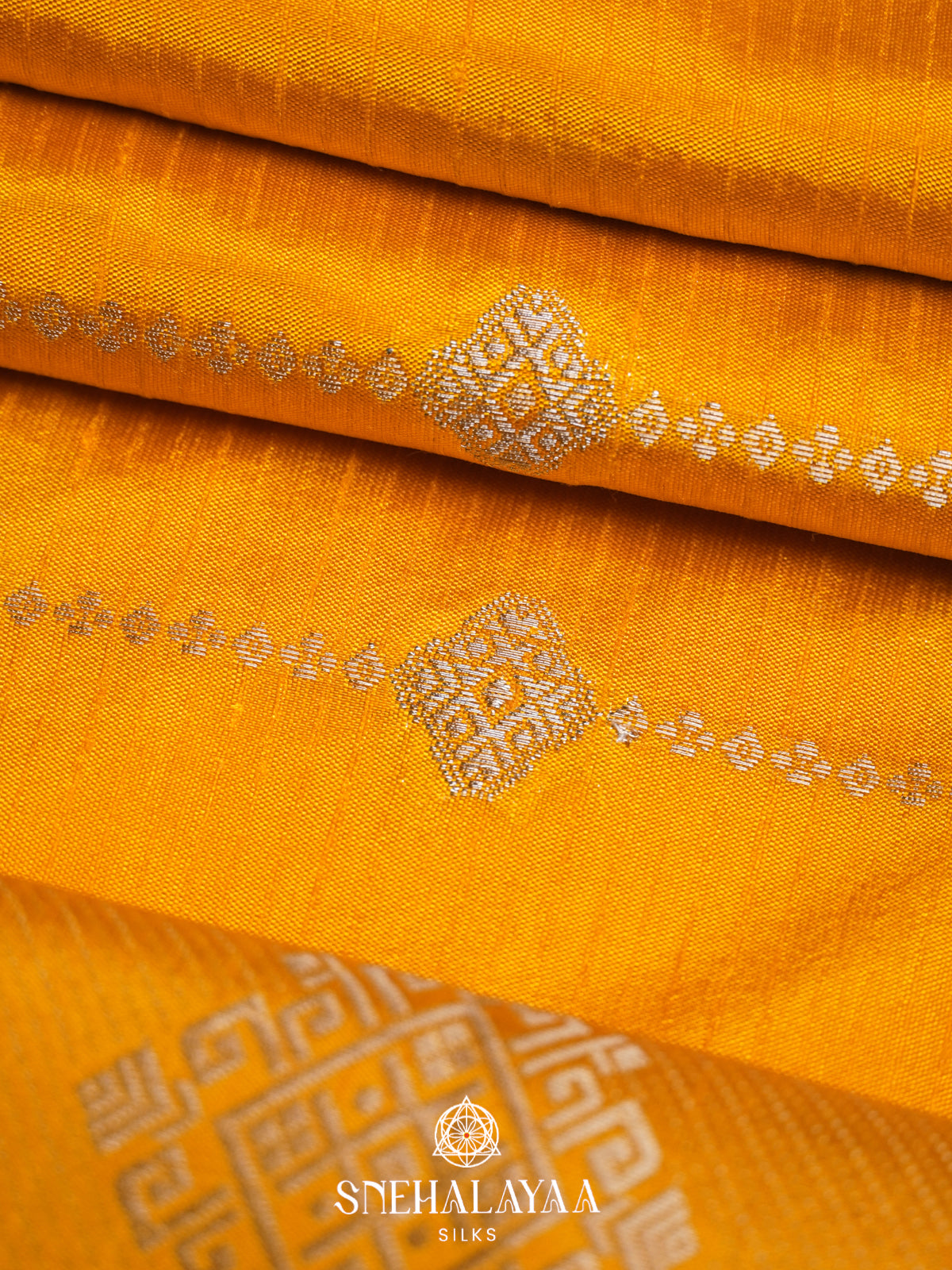 Mango Yellow Raw Silk Saree