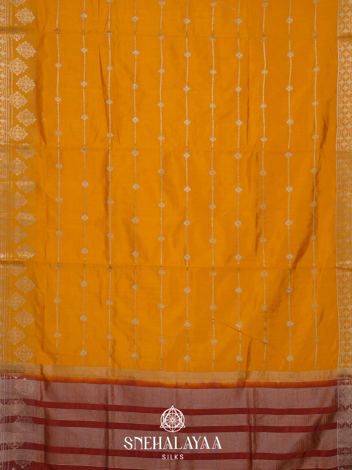 Mango Yellow Raw Silk Saree