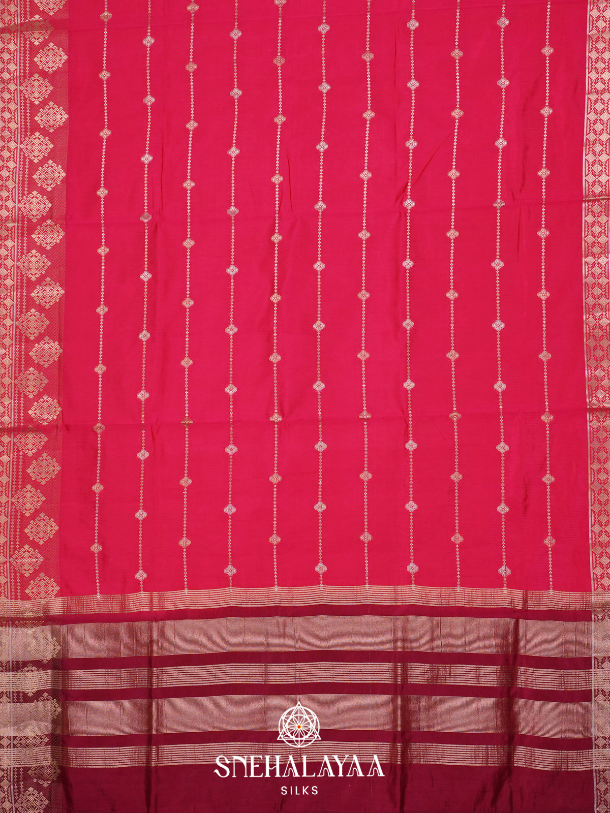Rani Pink Raw Silk Saree