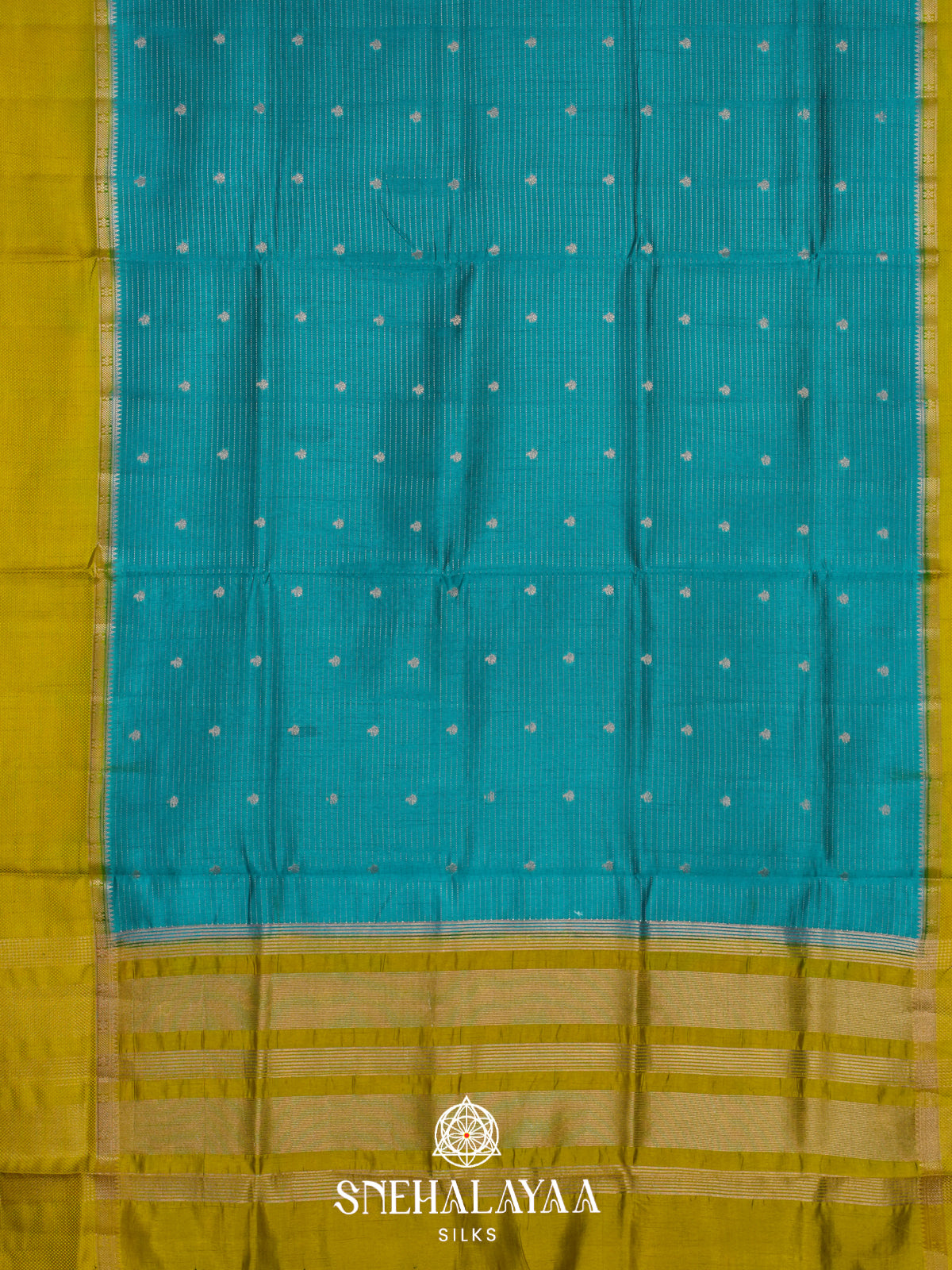 Aqua Blue Raw Silk Saree