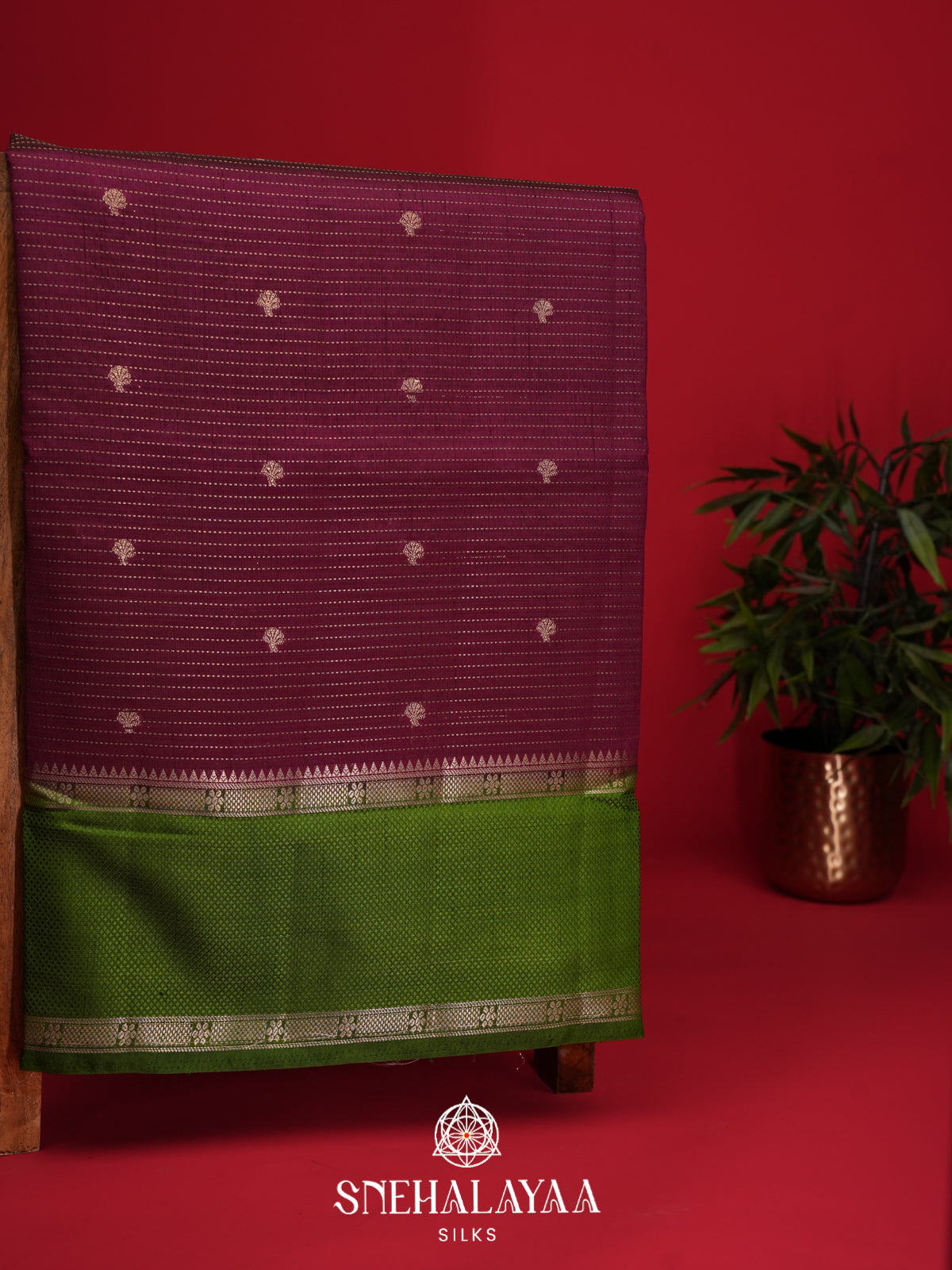 Magenta Raw Silk Saree