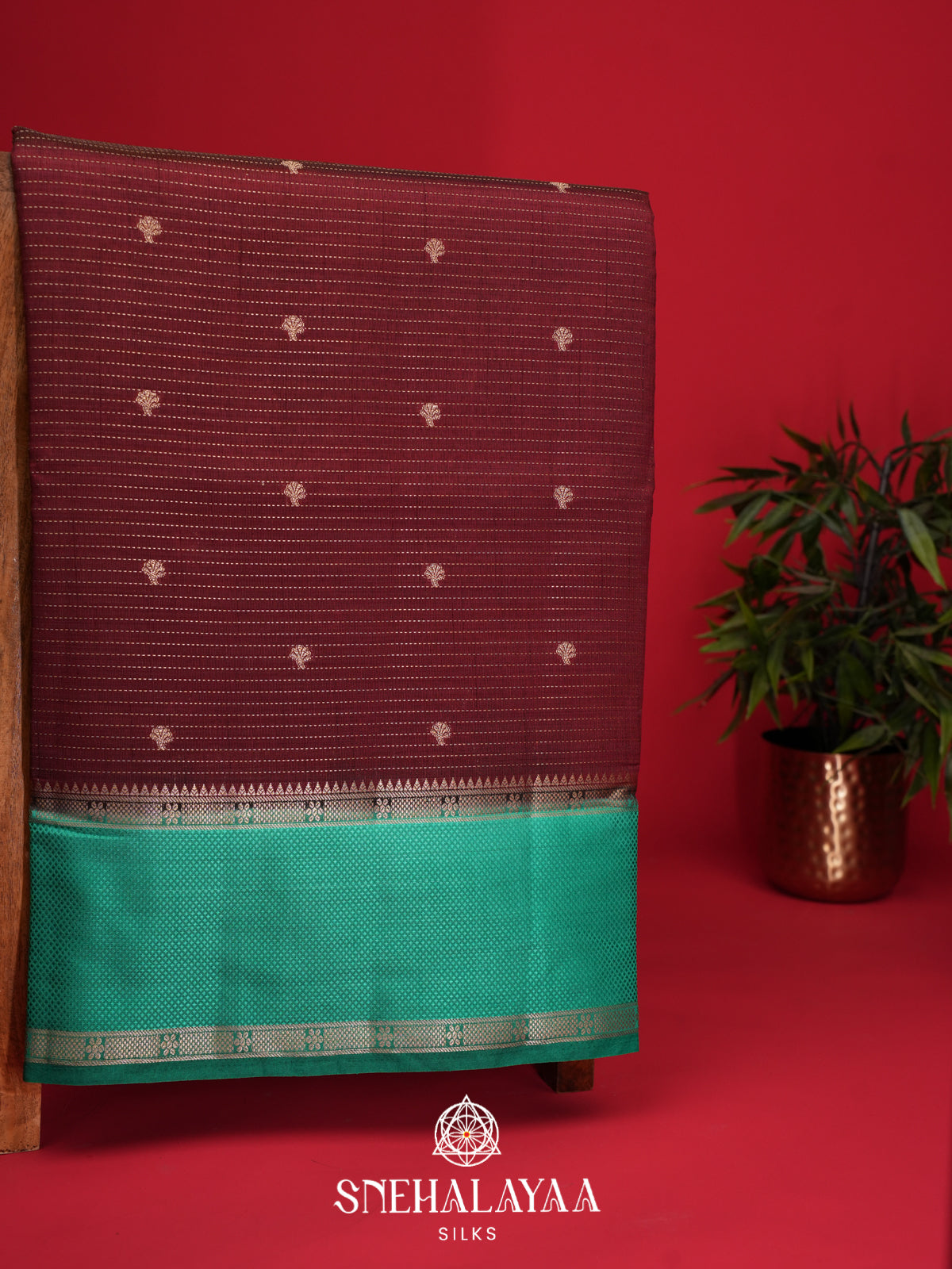 Maroon Raw Silk Saree