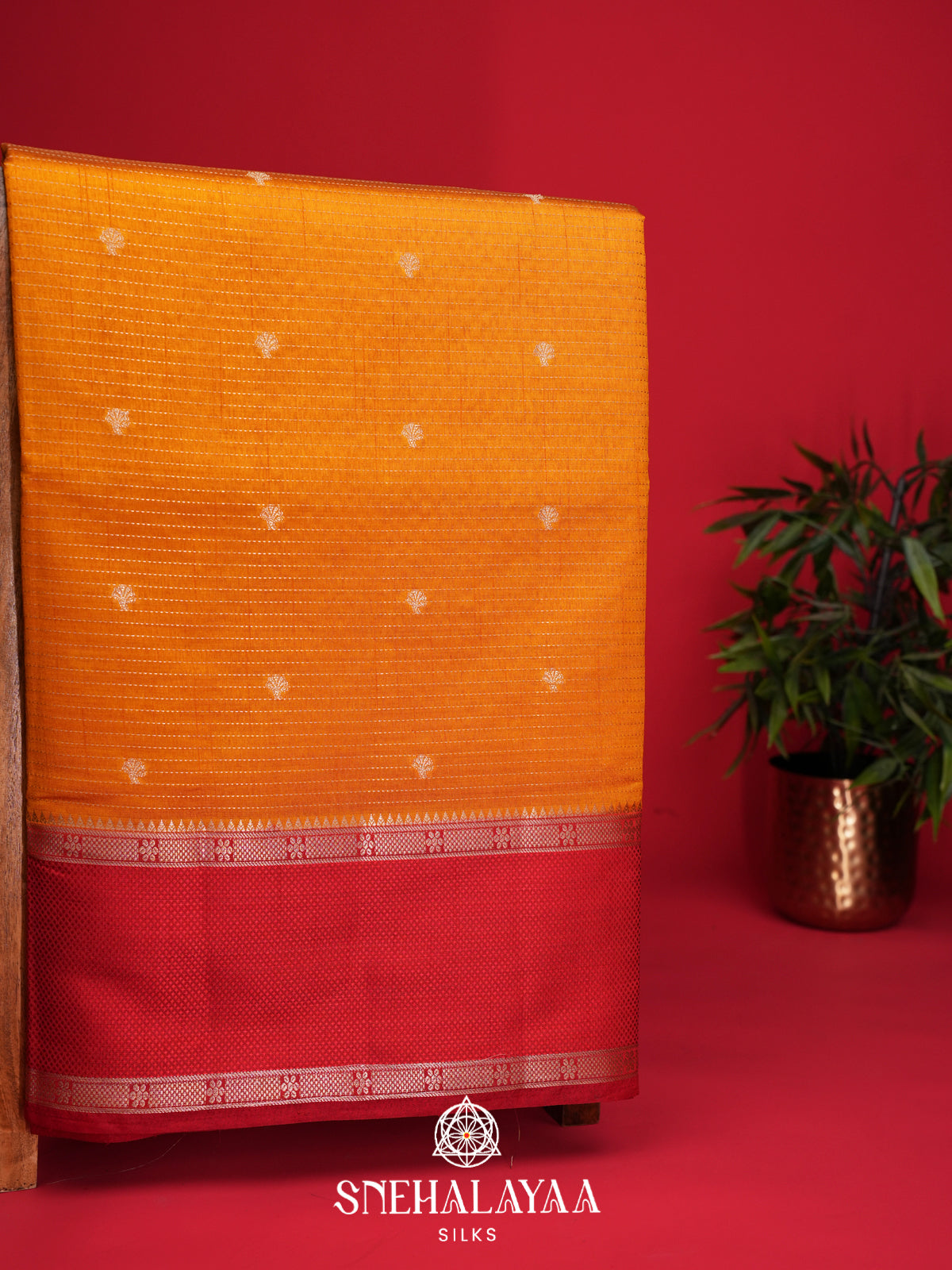 Mango Yellow Raw Silk Saree