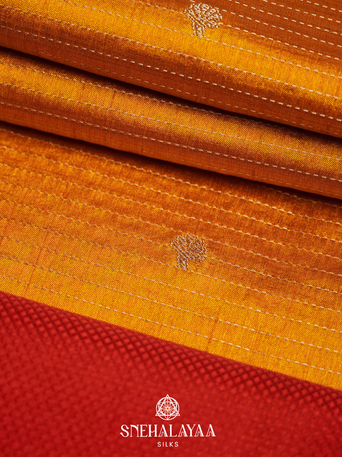 Mango Yellow Raw Silk Saree