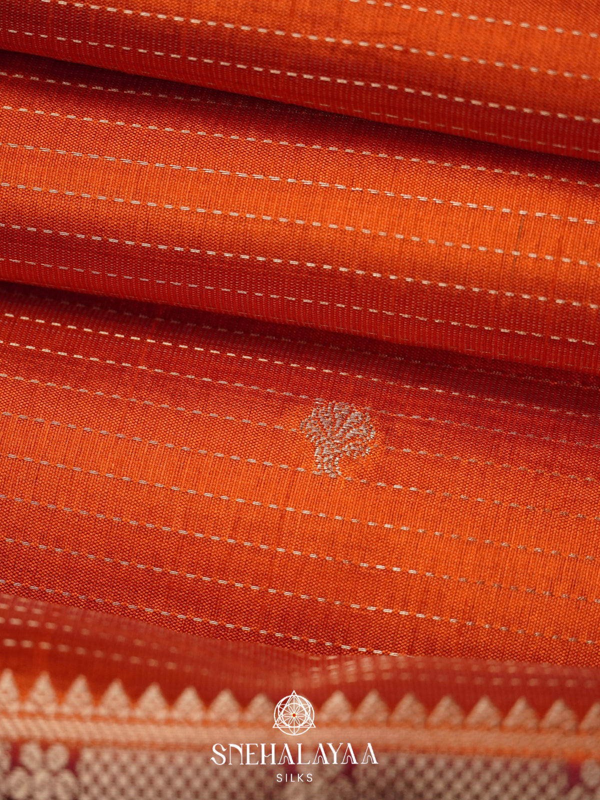 Orange Raw Silk Saree