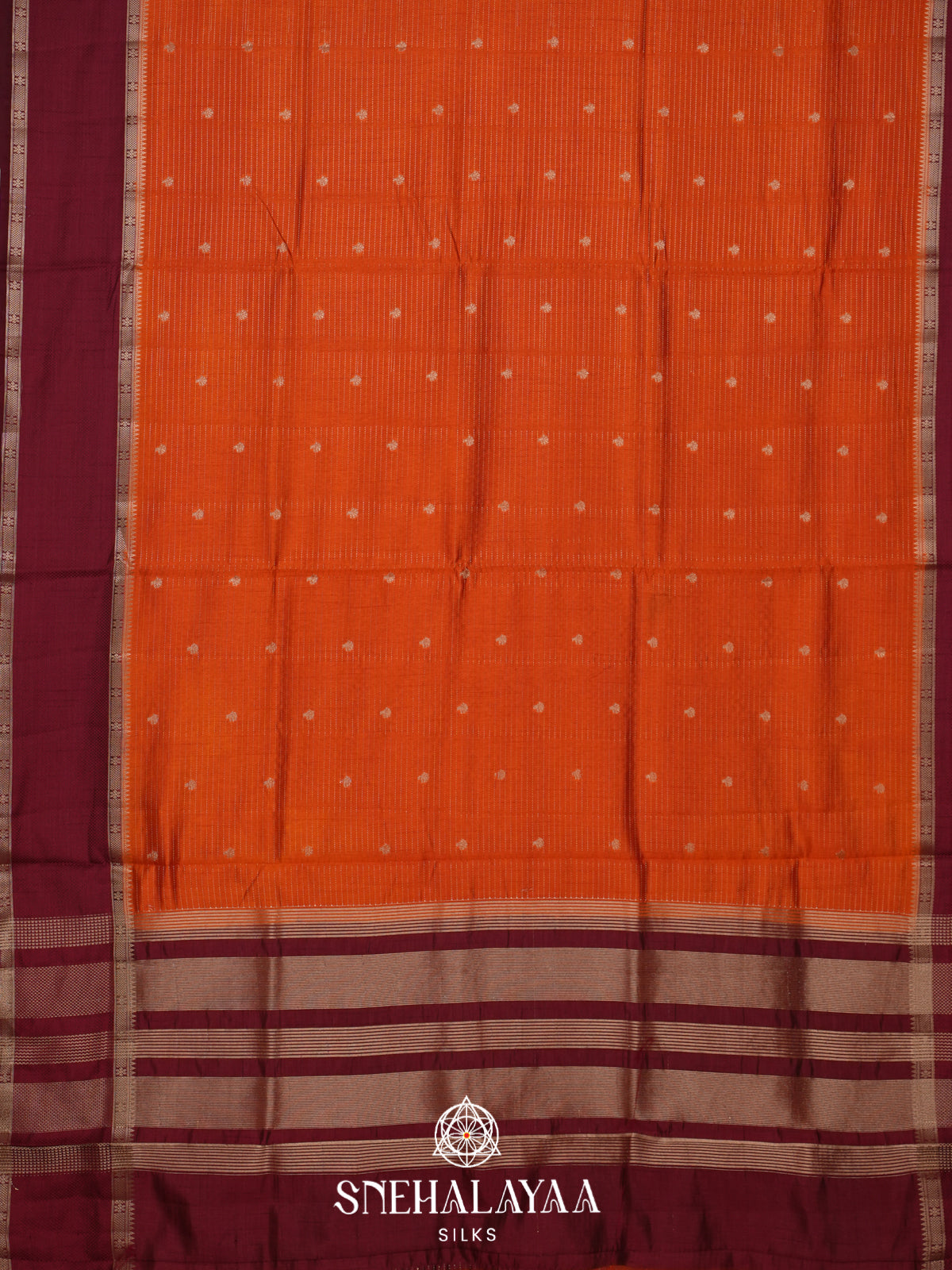 Orange Raw Silk Saree