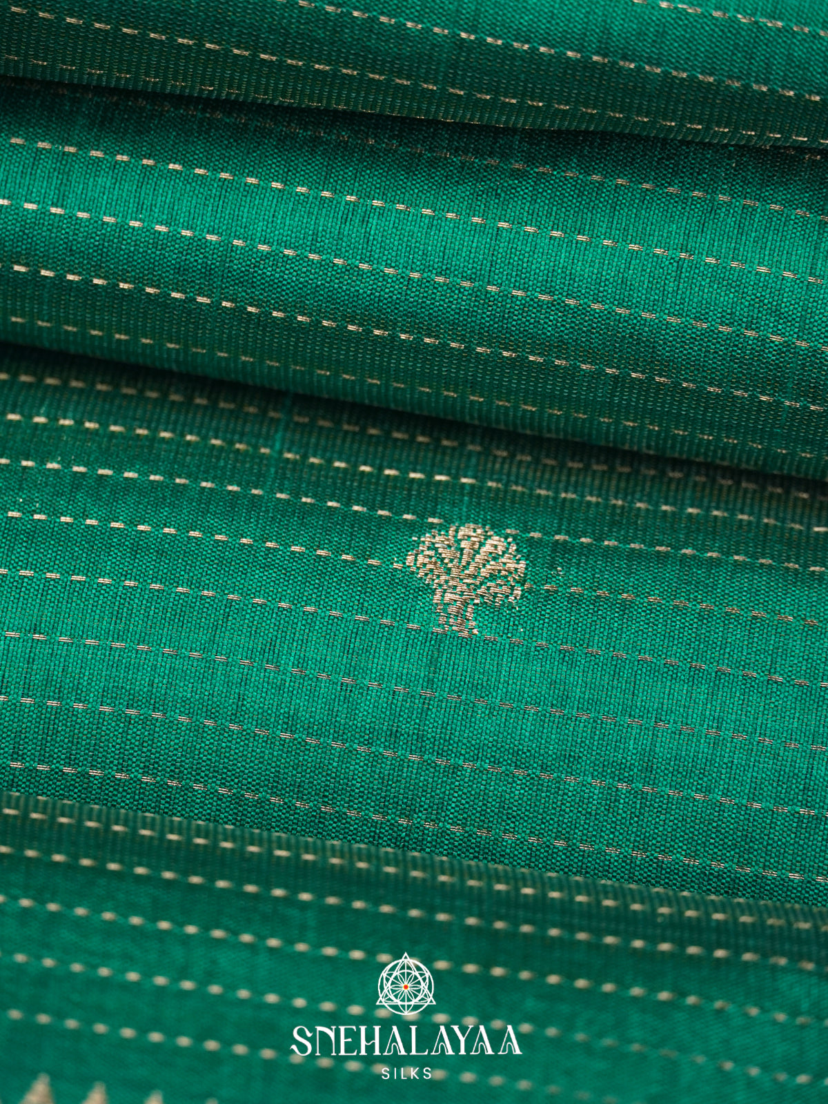 Emerald Green Raw Silk Saree