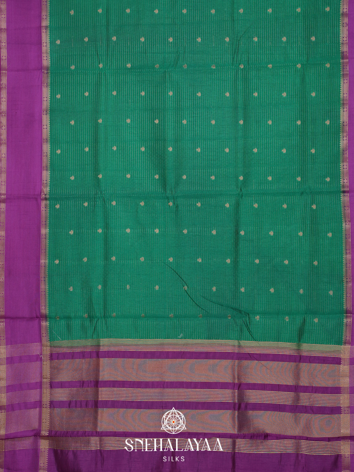 Emerald Green Raw Silk Saree