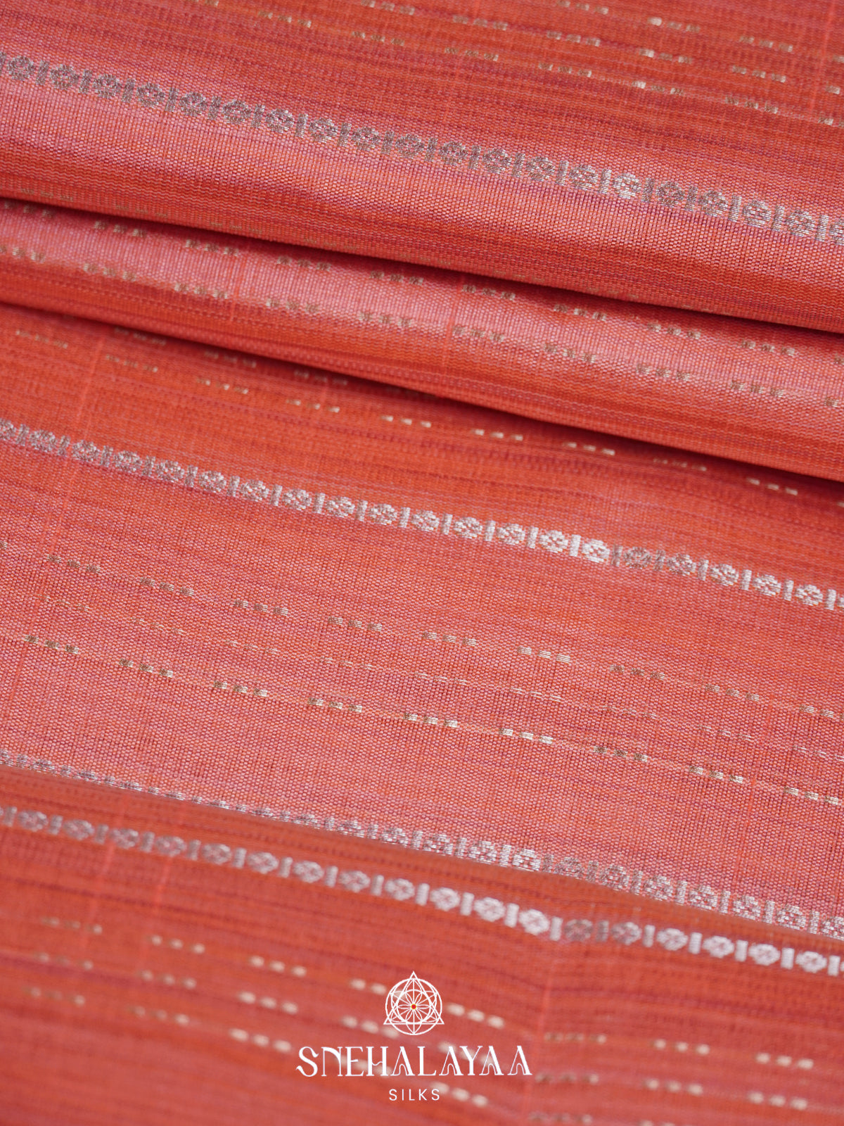 Peach Raw Silk Saree