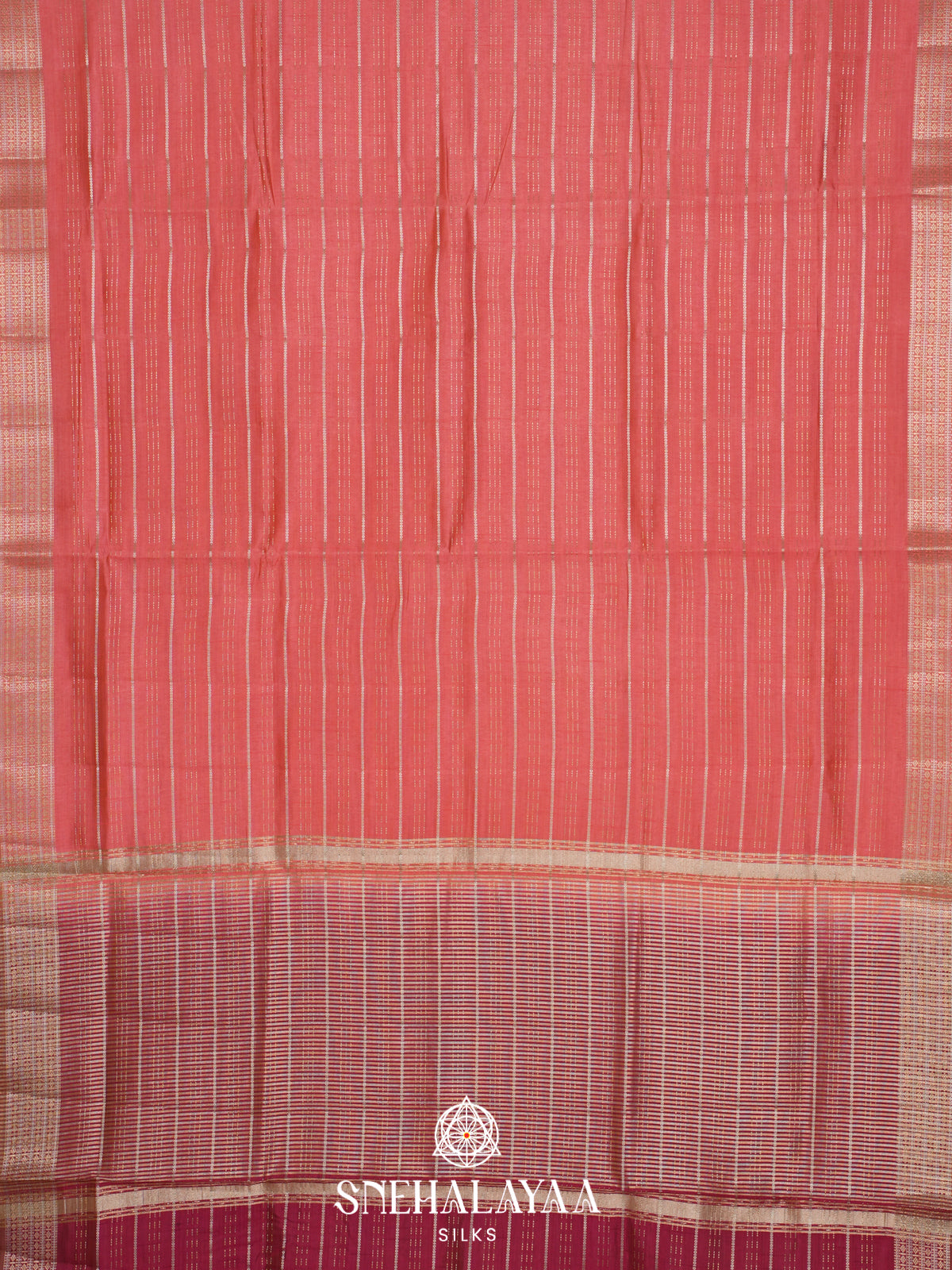 Peach Raw Silk Saree