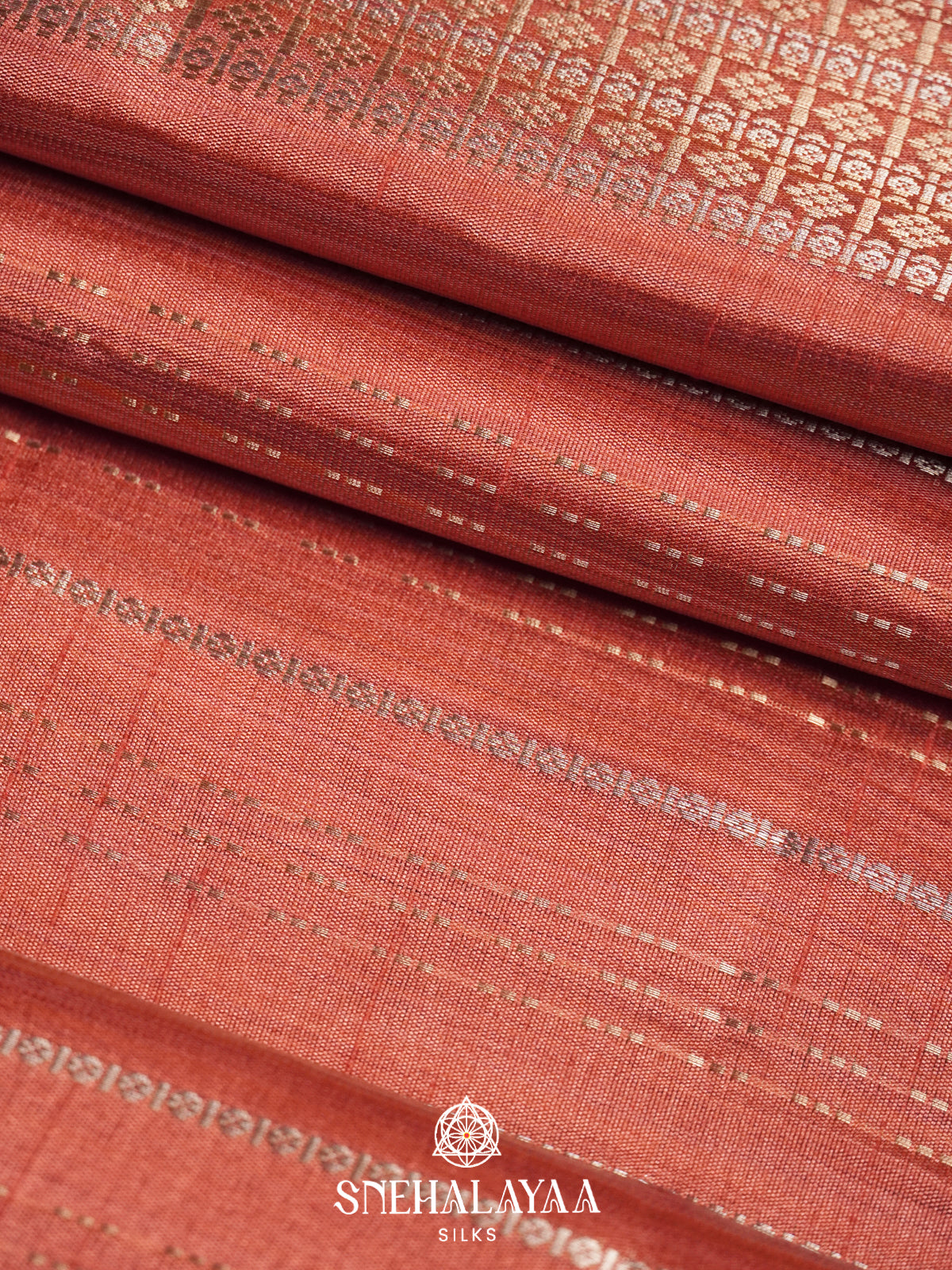 Peach Raw Silk Saree