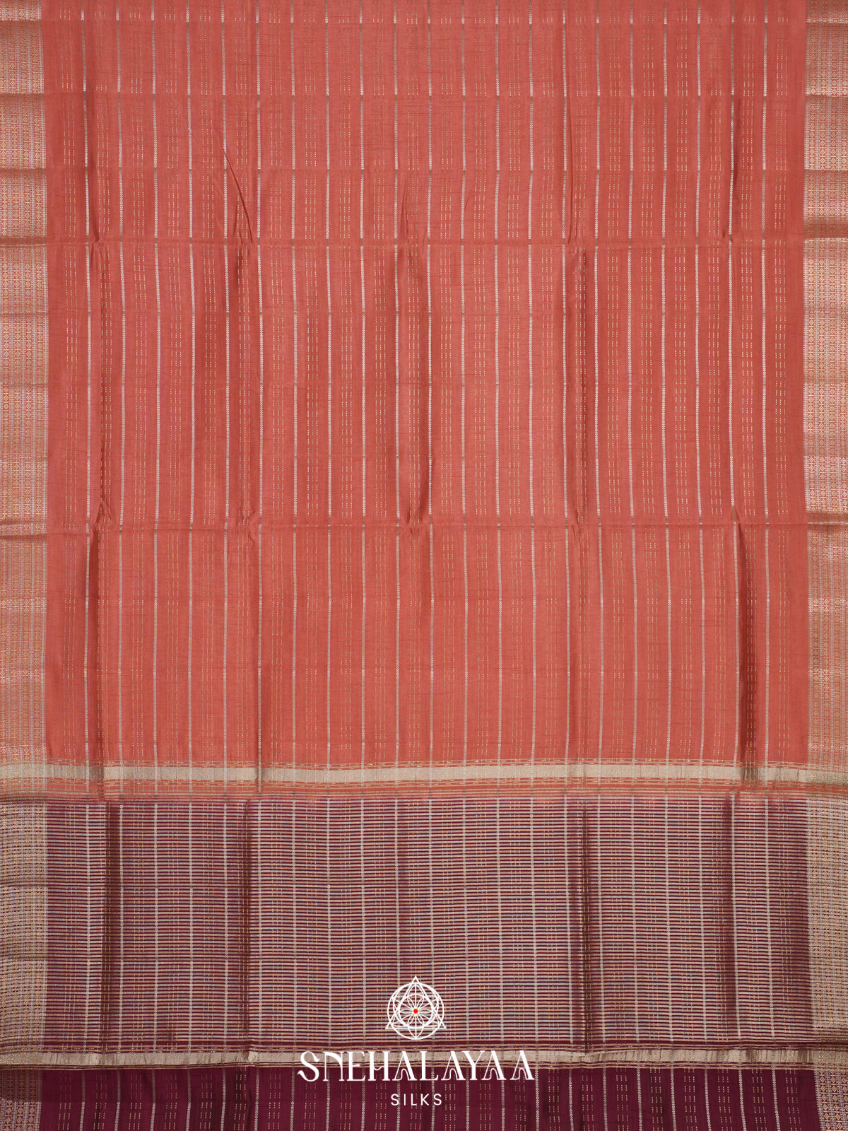 Peach Raw Silk Saree