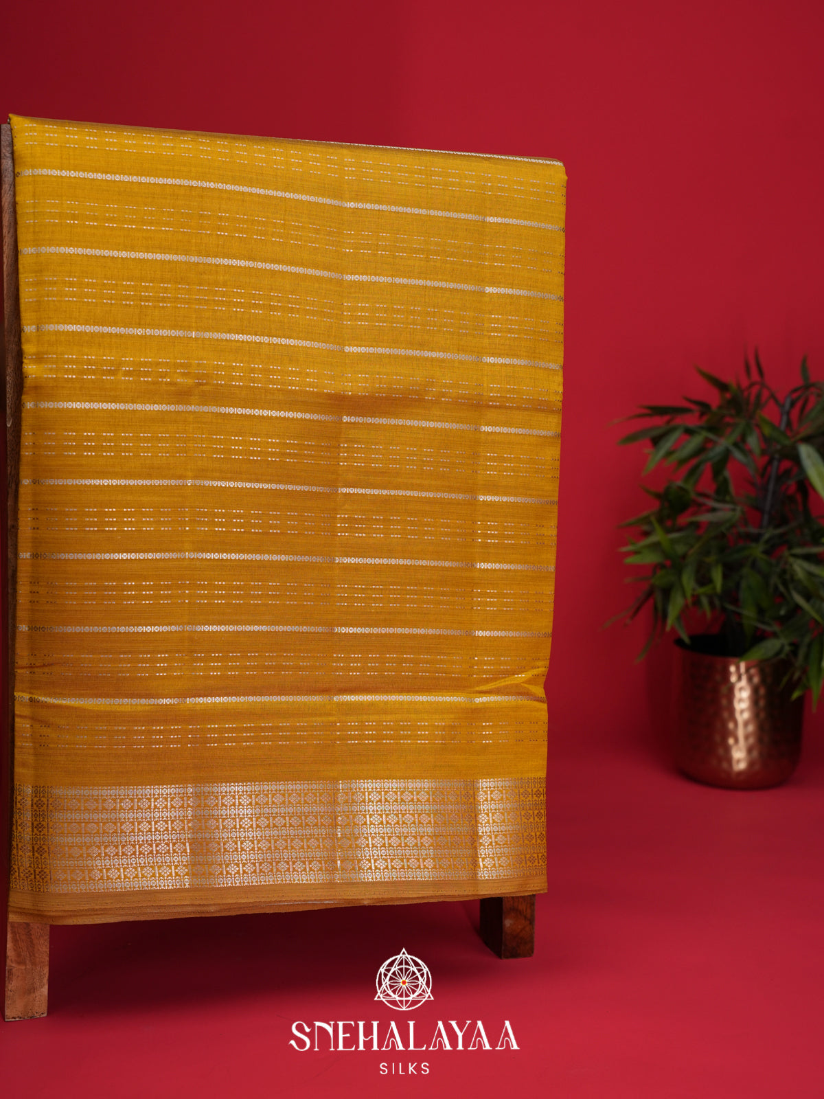 Yellow Raw Silk Saree