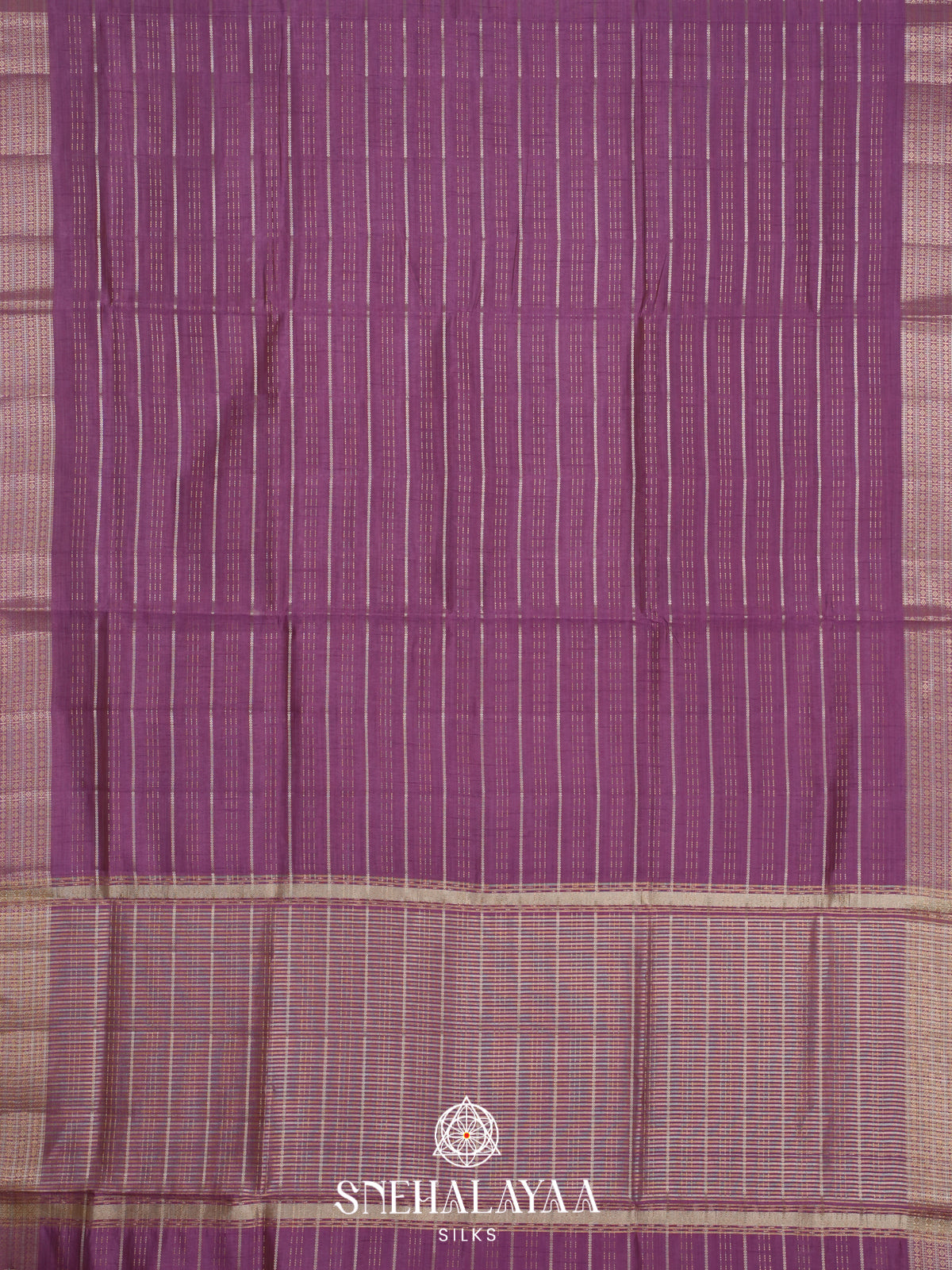 Plum Raw Silk Saree