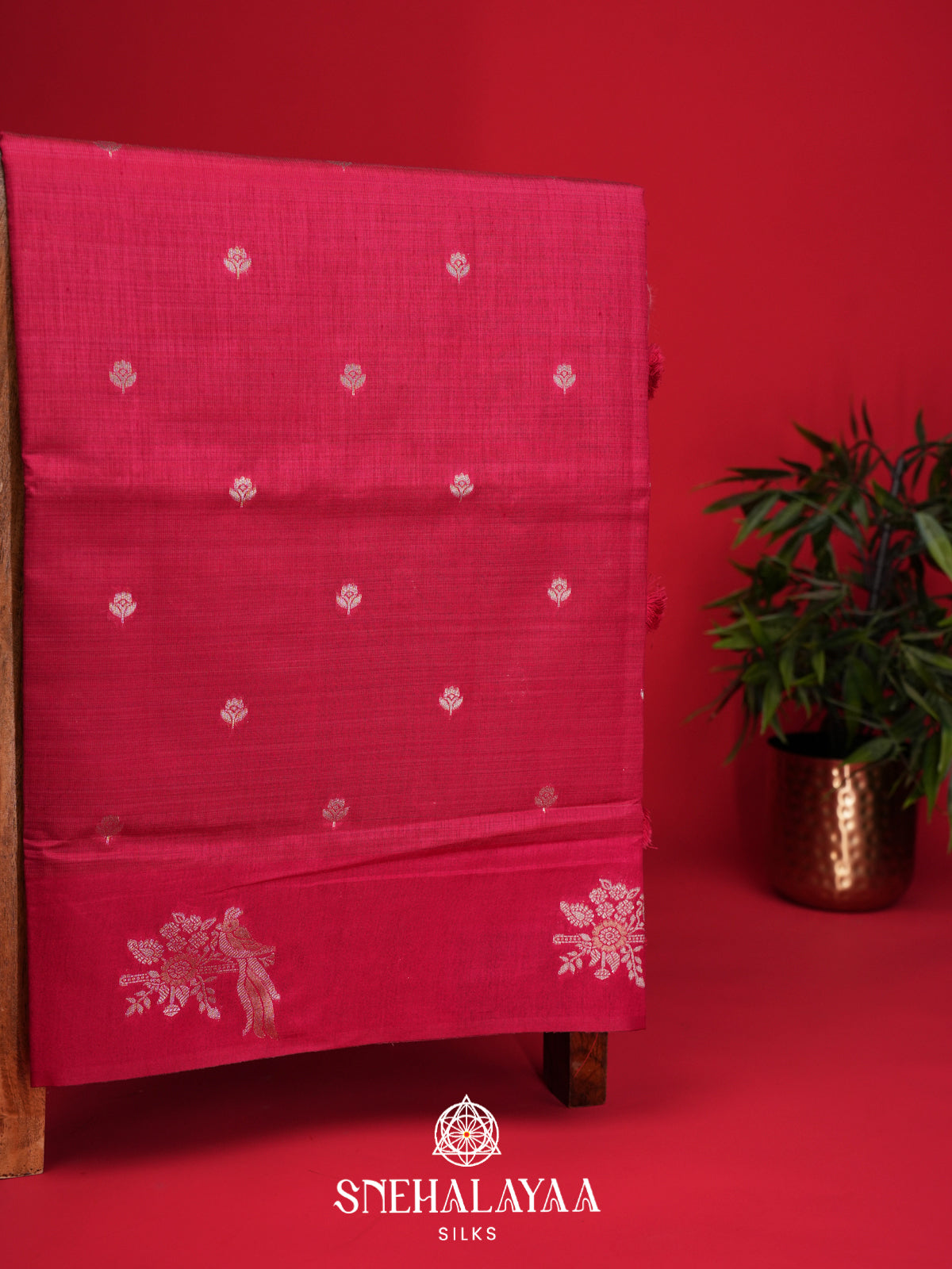Pink Raw Silk Saree