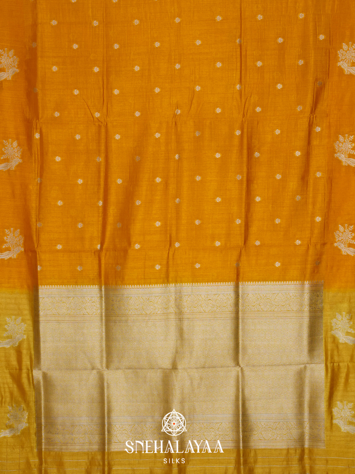 Mango Yellow Raw Silk Saree