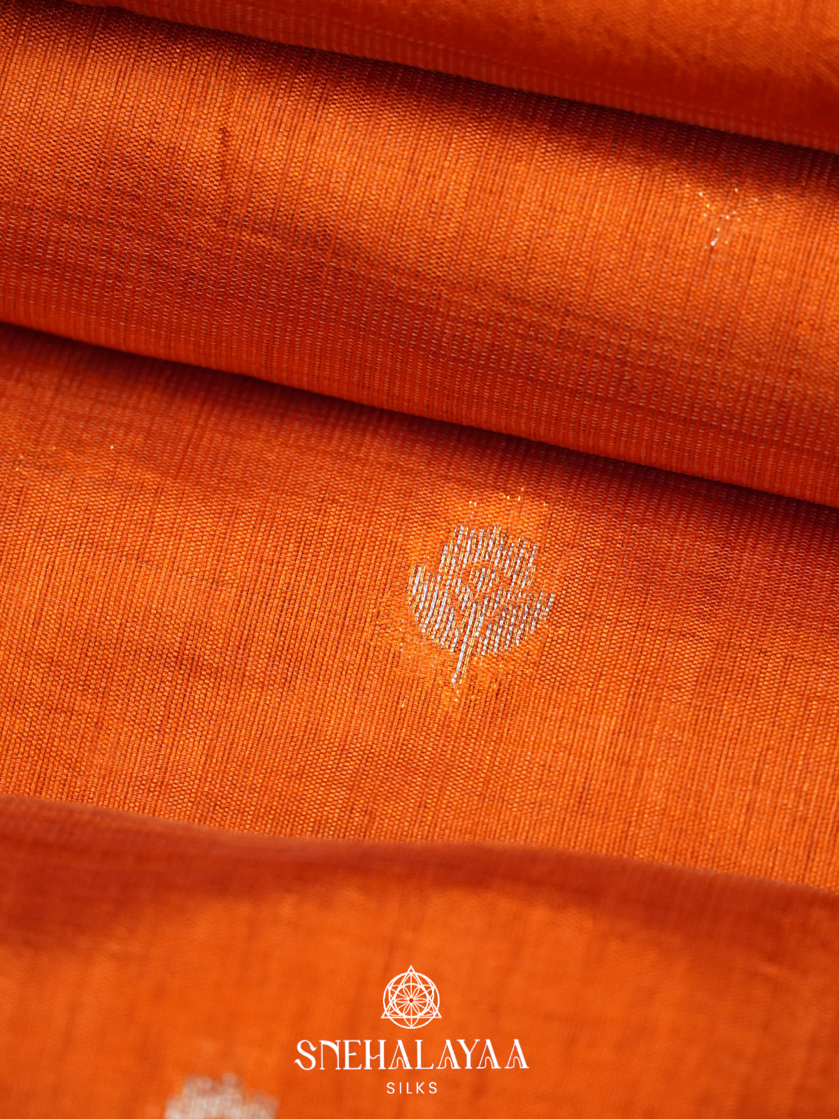 Orange Raw Silk Saree