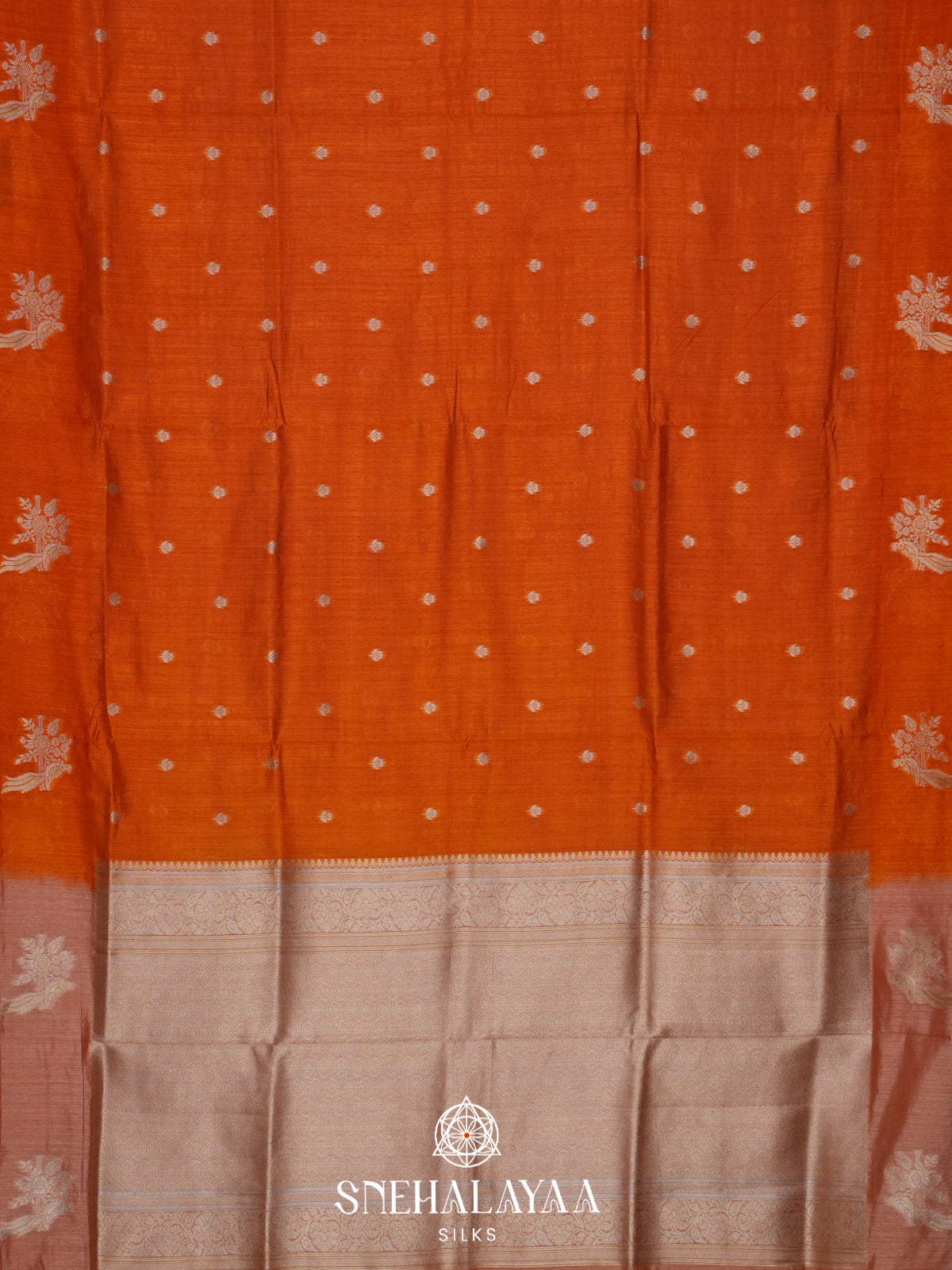 Orange Raw Silk Saree