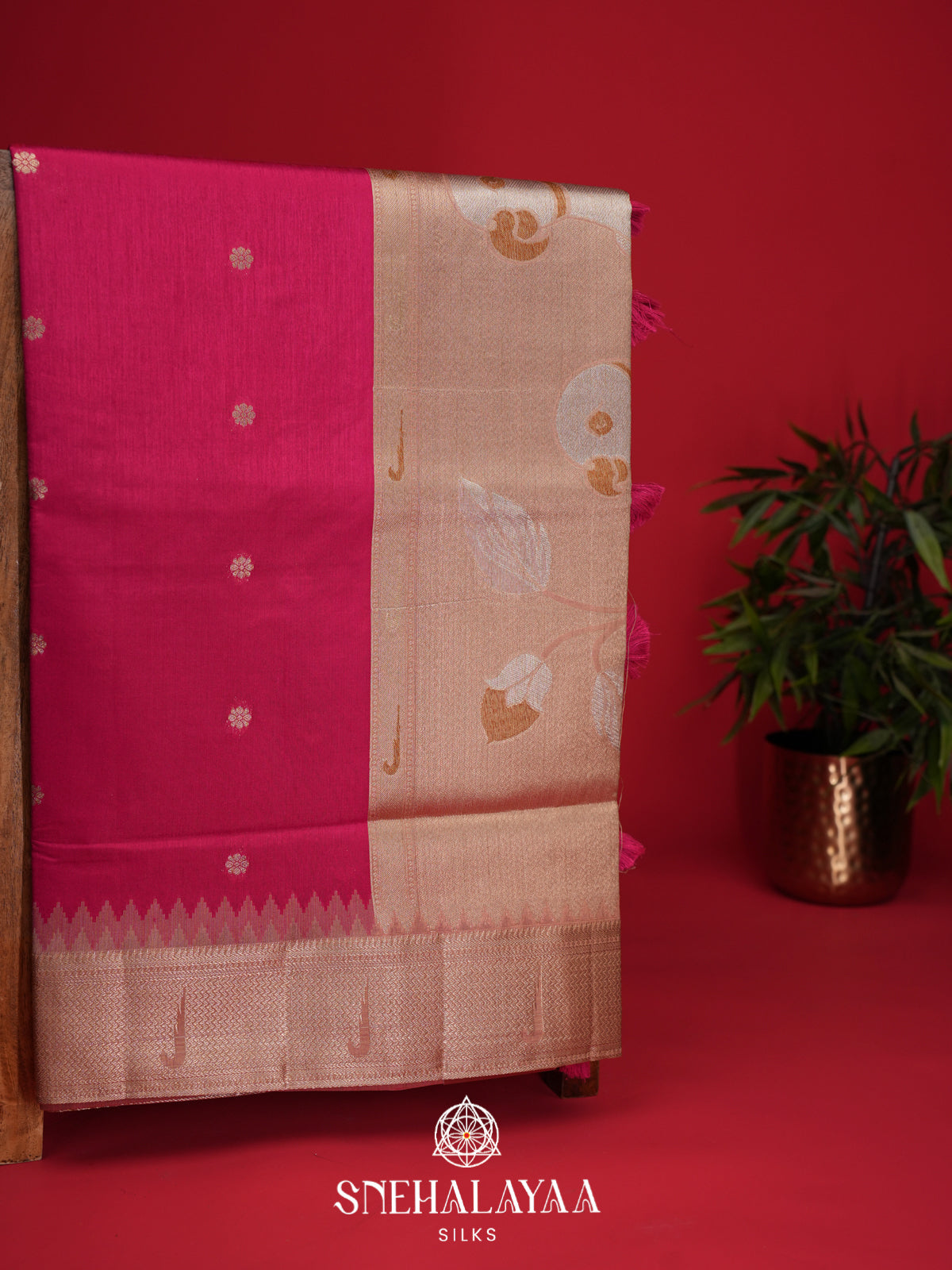 Pink Raw Silk Saree