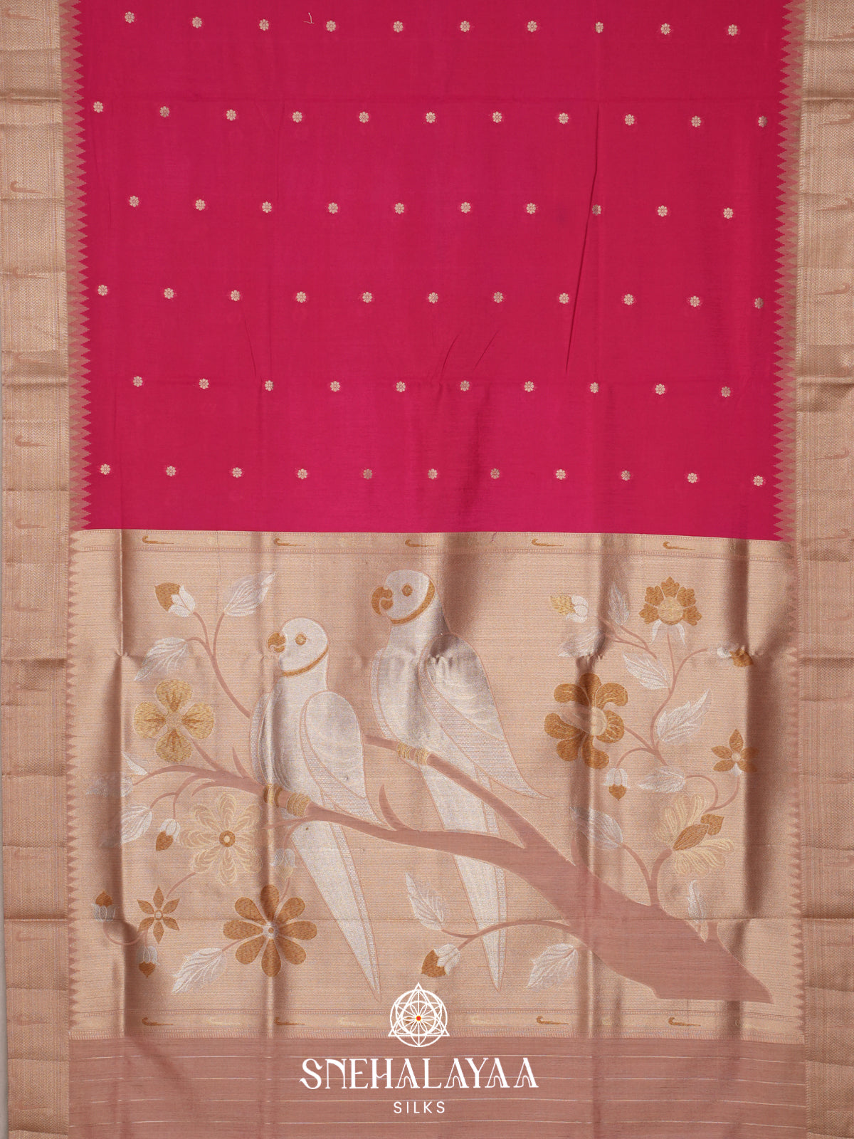 Pink Raw Silk Saree