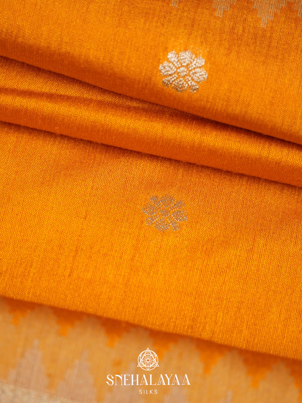 Mango Yellow Raw Silk Saree