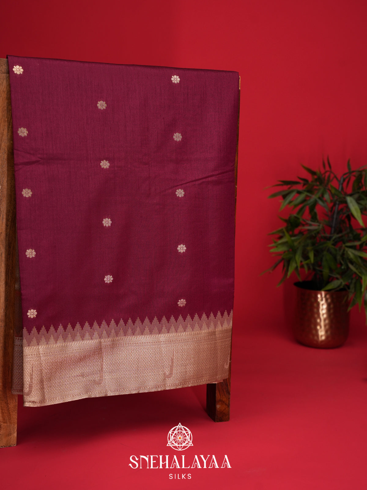 Maroon Raw Silk Saree
