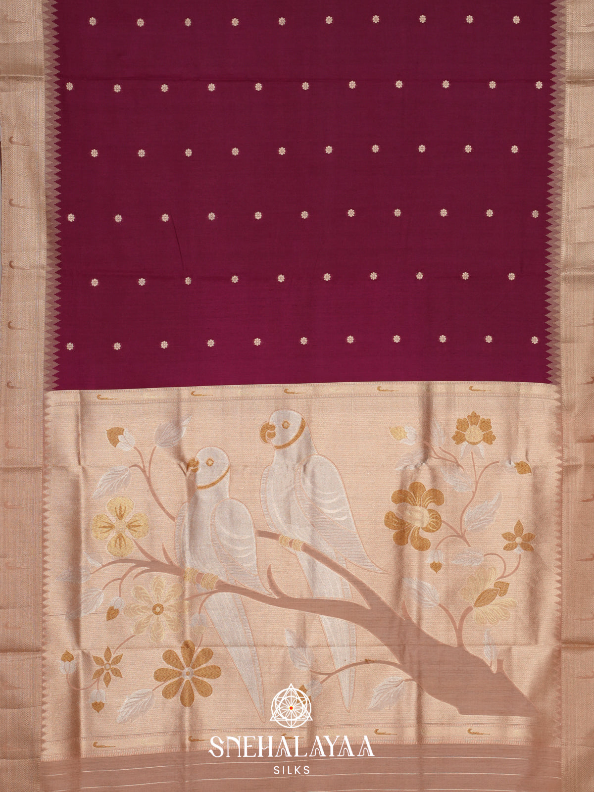 Maroon Raw Silk Saree