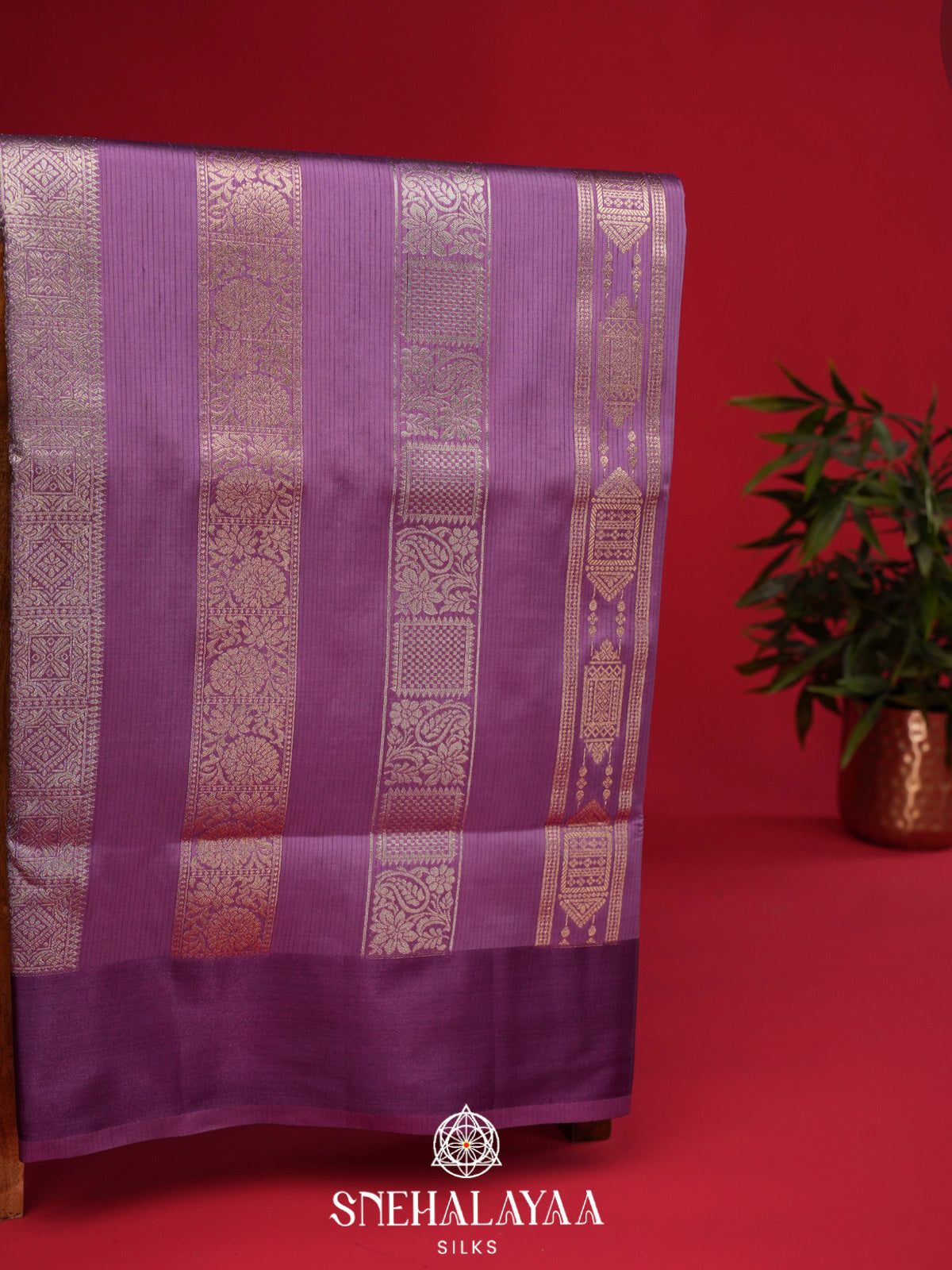 Purple Banaras Silk Saree