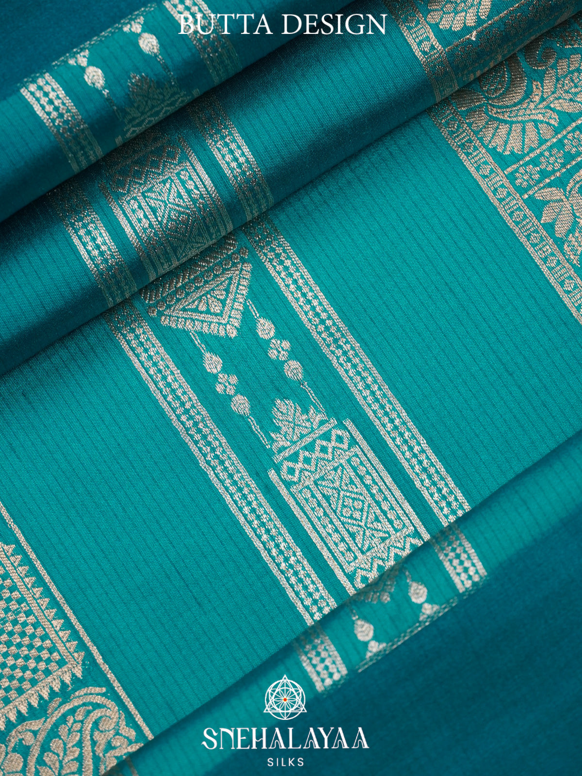 Teal Banaras Silk Saree
