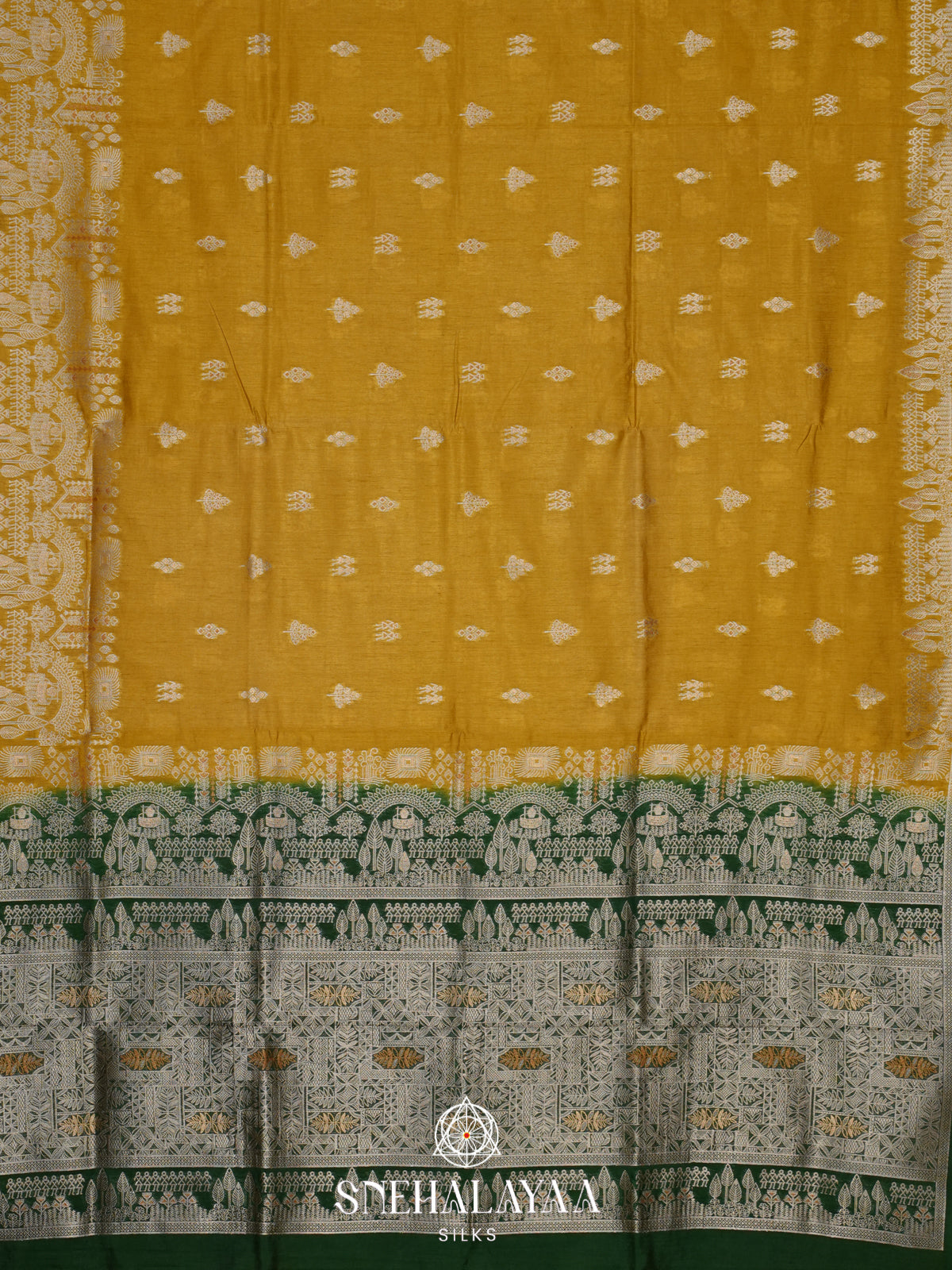 Lemon Yellow Raw Silk Saree