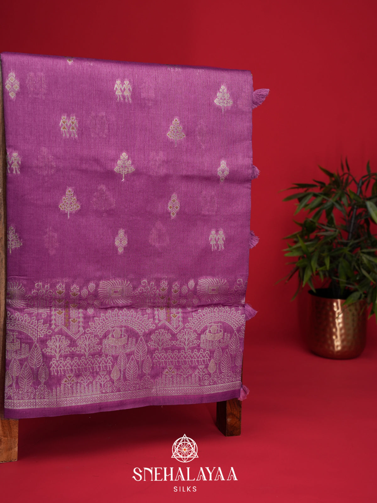 Lavender Raw Silk Saree
