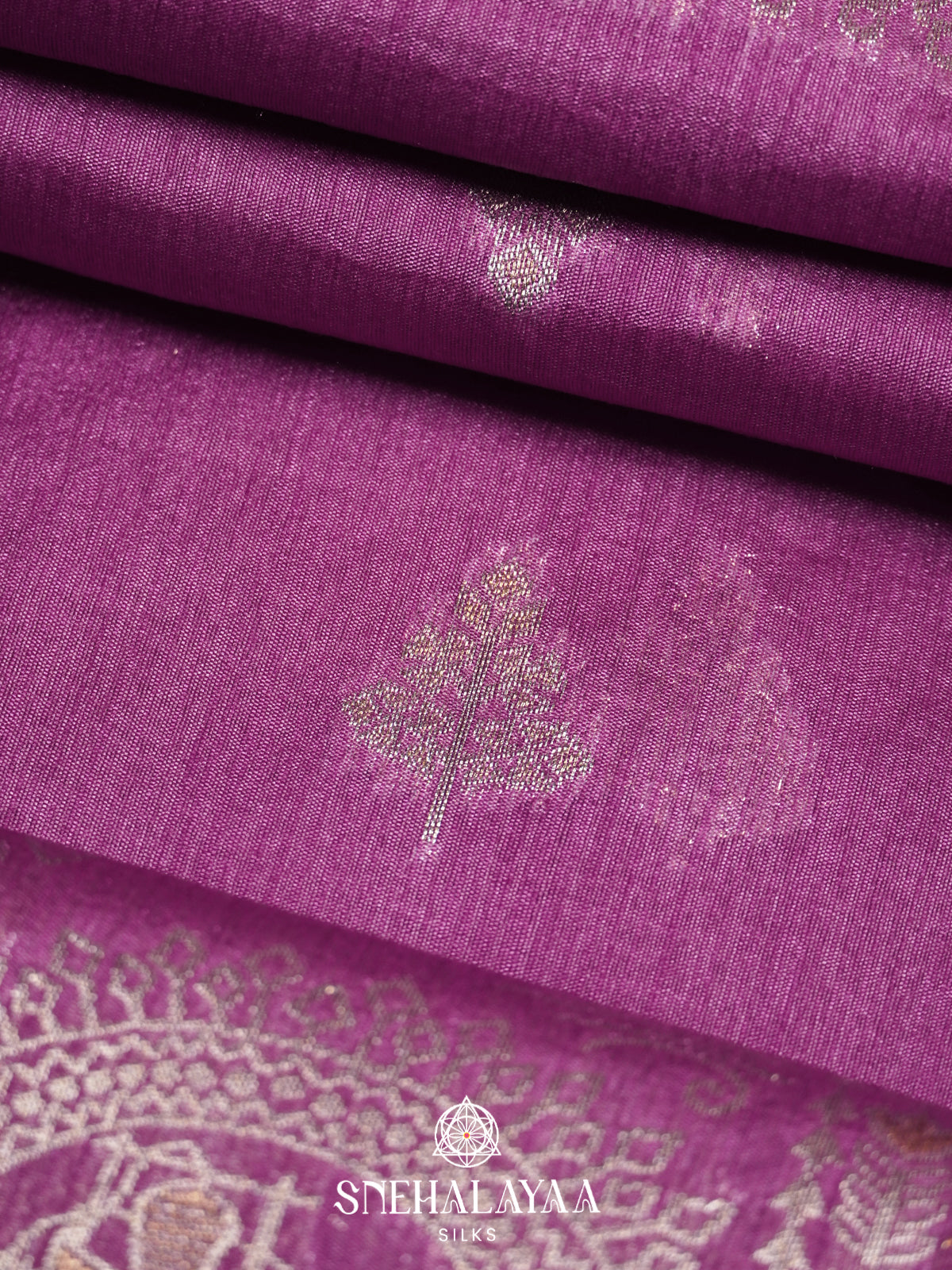 Lavender Raw Silk Saree