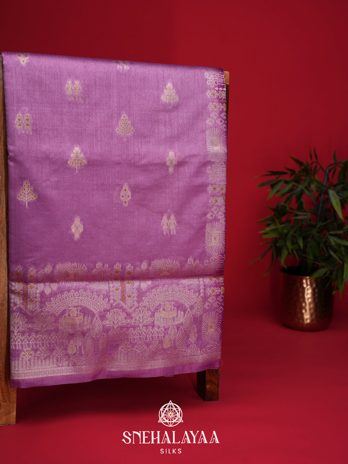 Lavender Raw Silk Saree