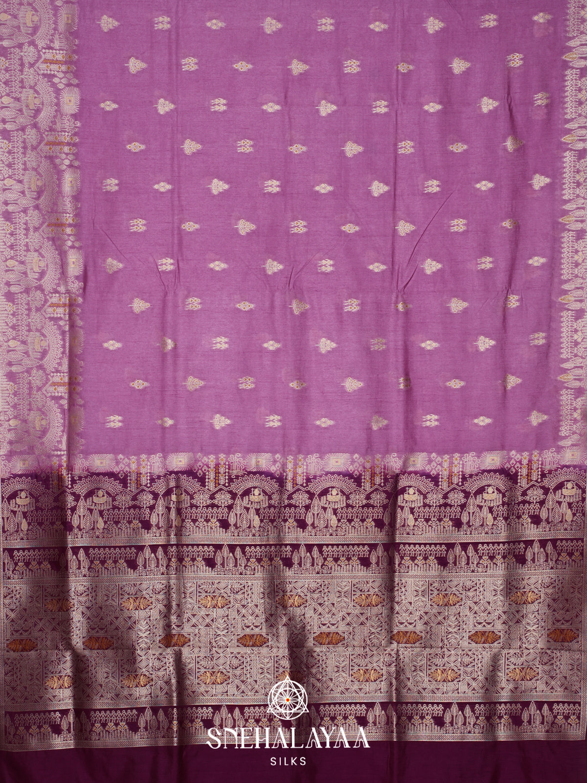 Lavender Raw Silk Saree