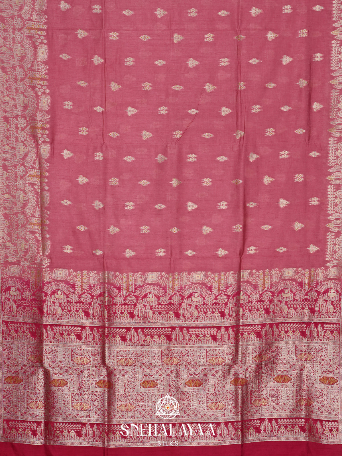 Mauve Pink Raw Silk Saree
